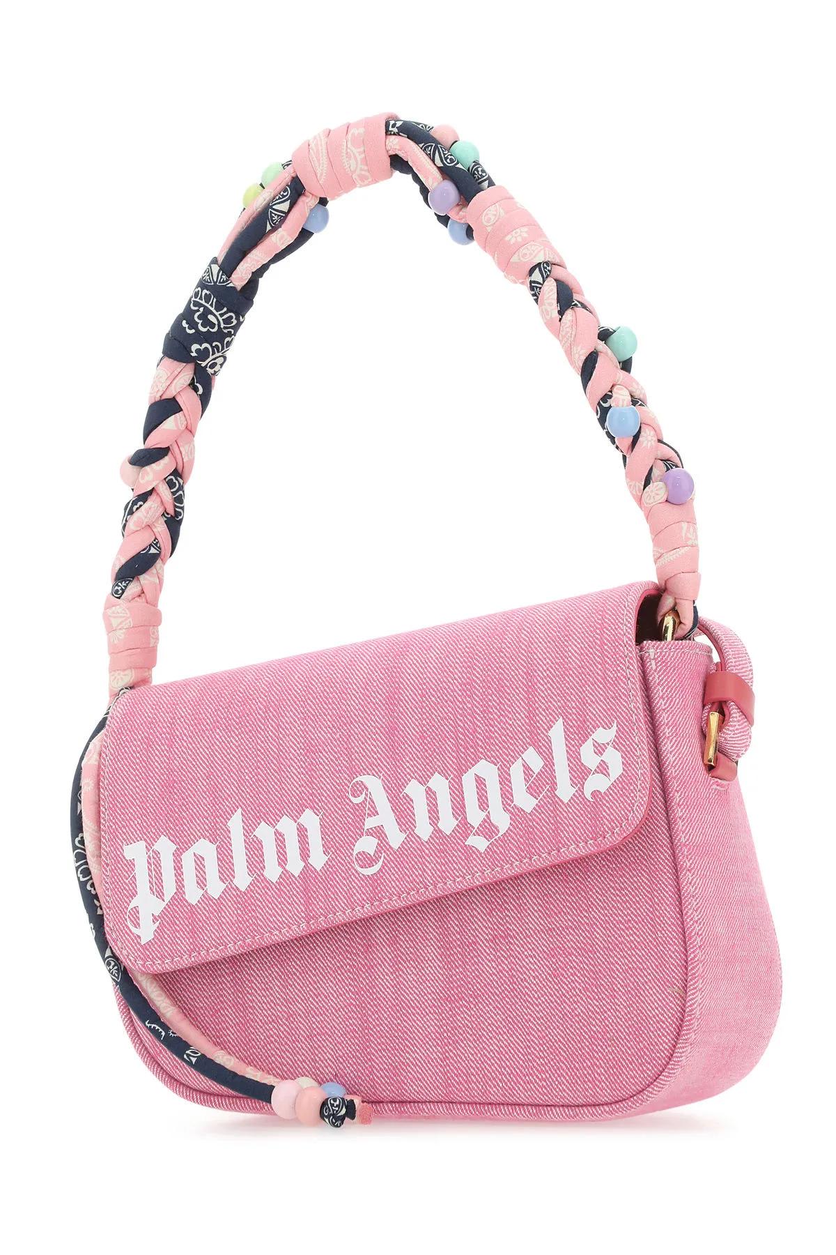 Palm Angels Pink Denim Crash Handbag | ModeSens