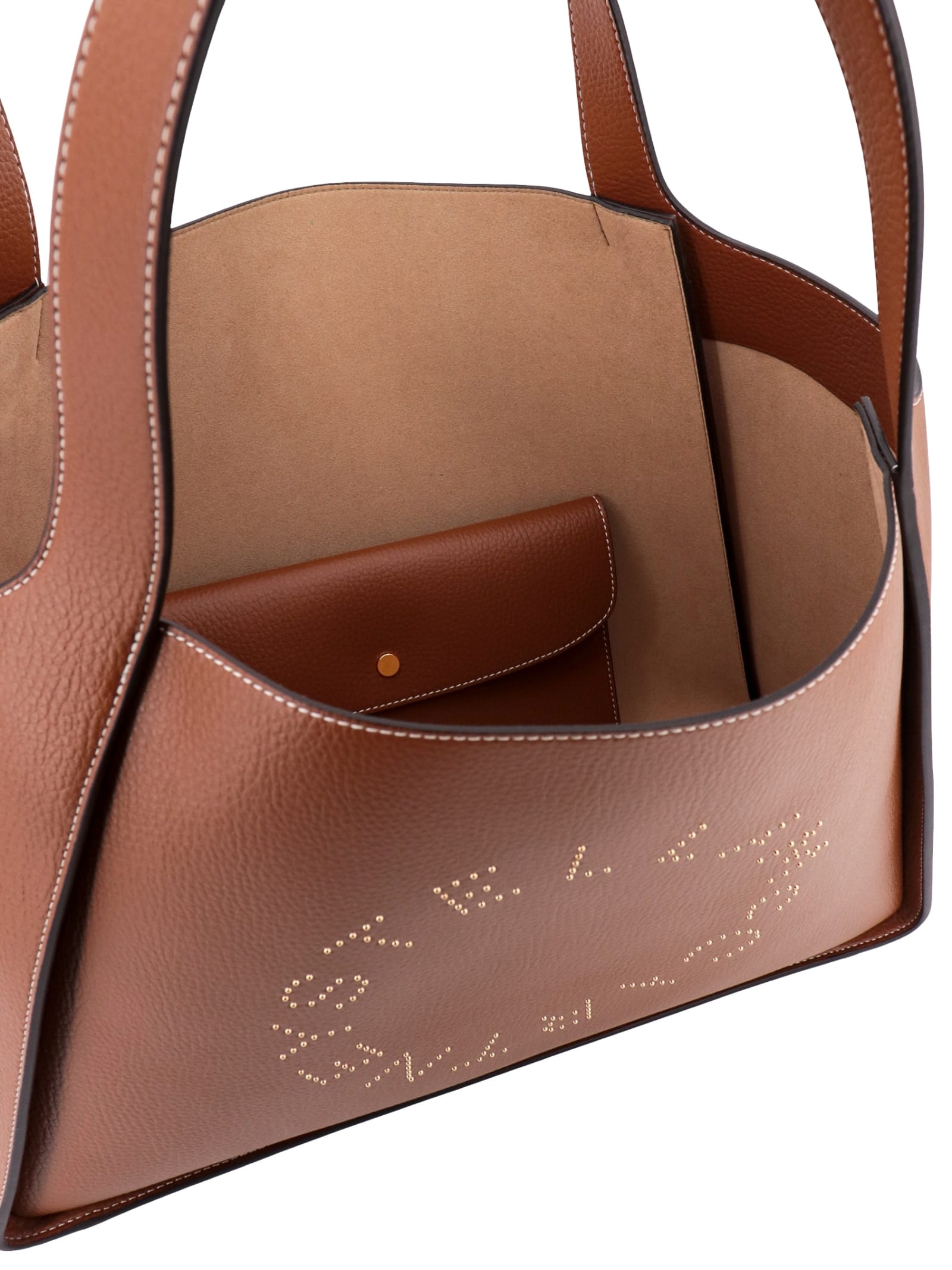 Stella Mccartney Stella Logo Shoulder Bag In Brown
