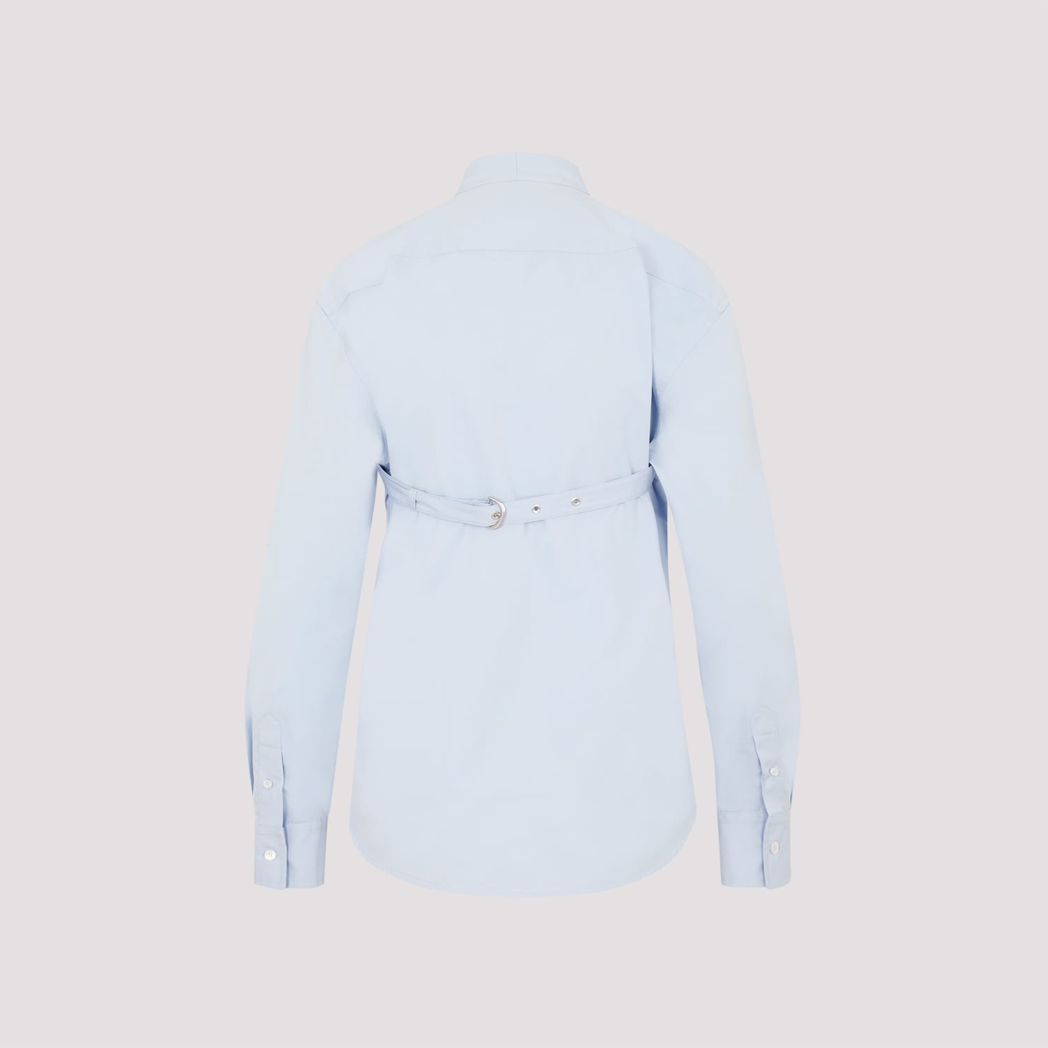 Shop Off-white Poplin Cross Belt Shirt In Light Blue