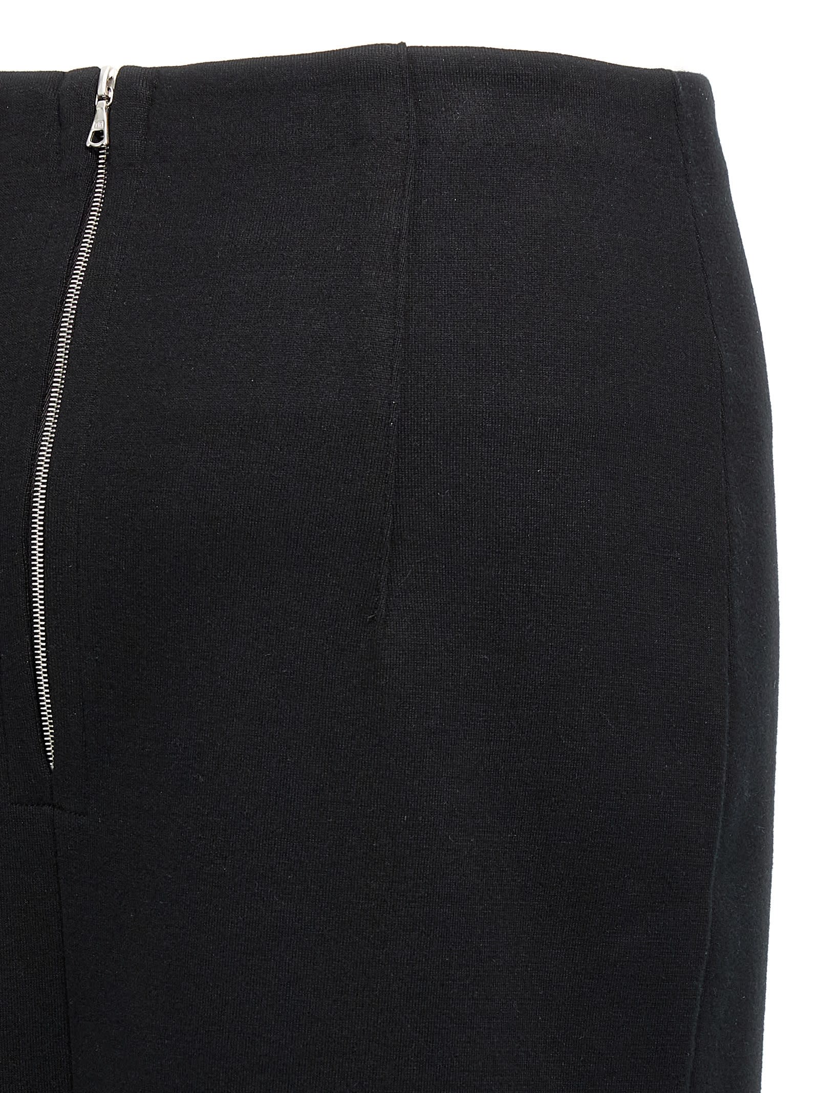 Auralee Reversible Knit Skirt High Waist In Black