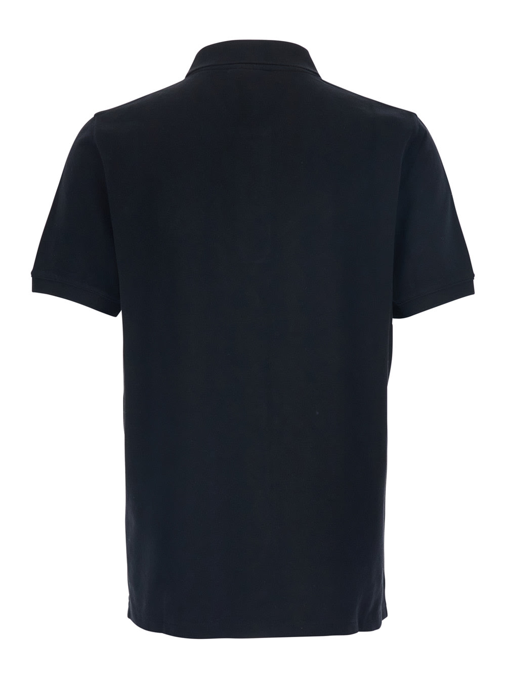 Maison Kitsuné Versatile Short Sleeve Ribbed Collar Polo In Black