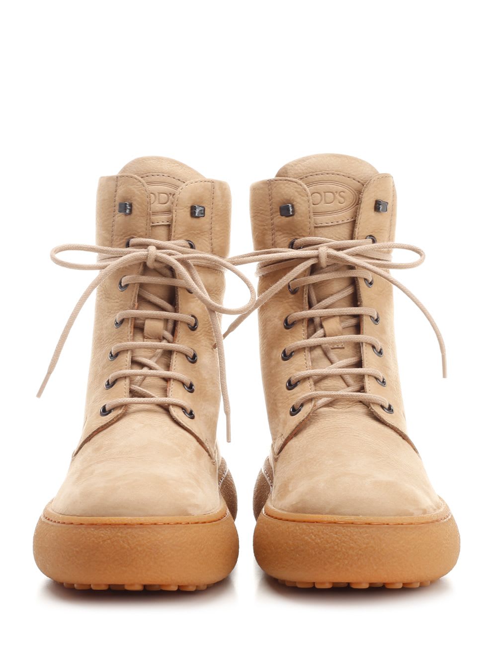 Shop Tod's Lace-up Ankle Boot In Beige