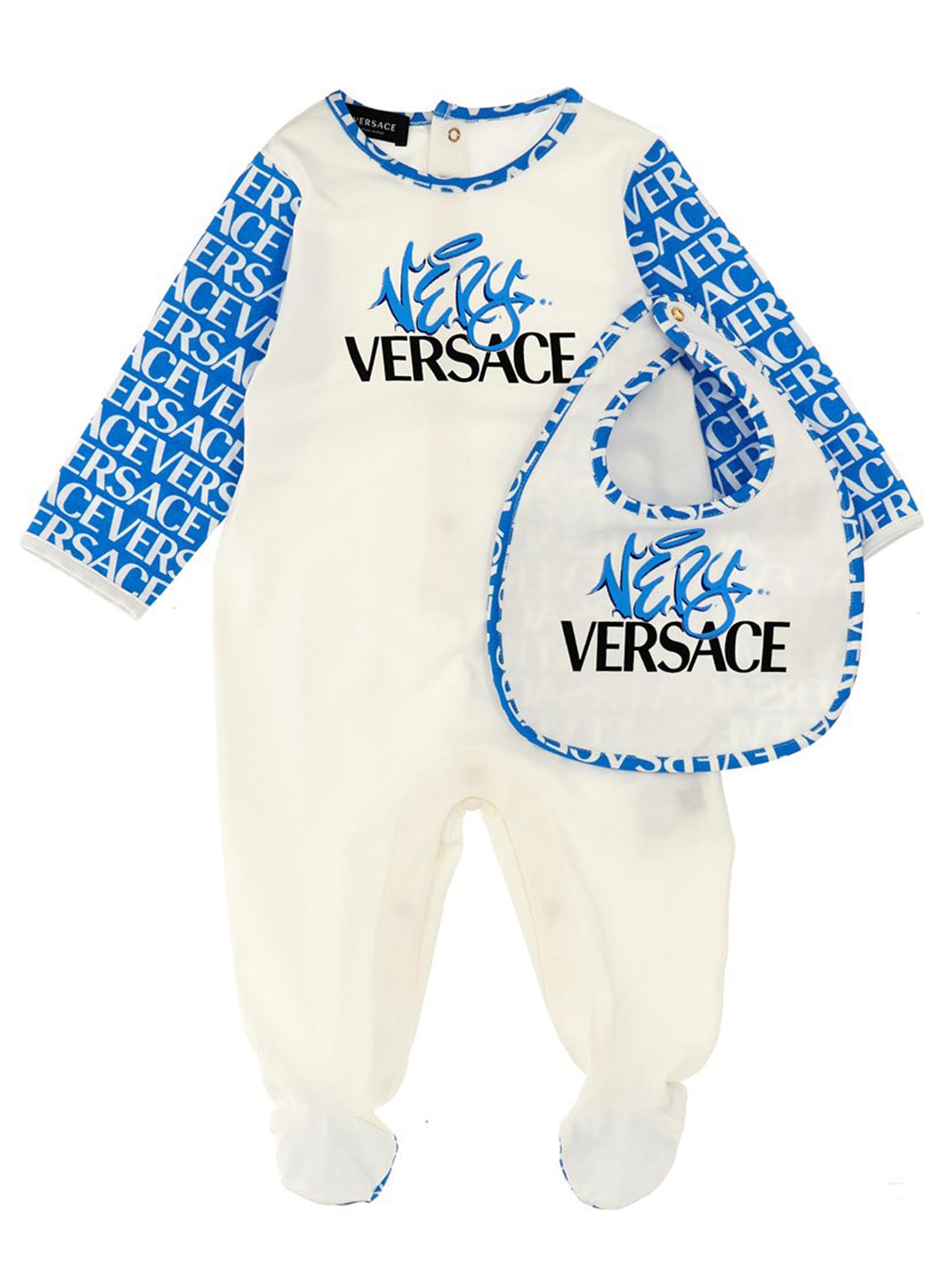 Versace Baby Set  Allover Kids In Light Blue