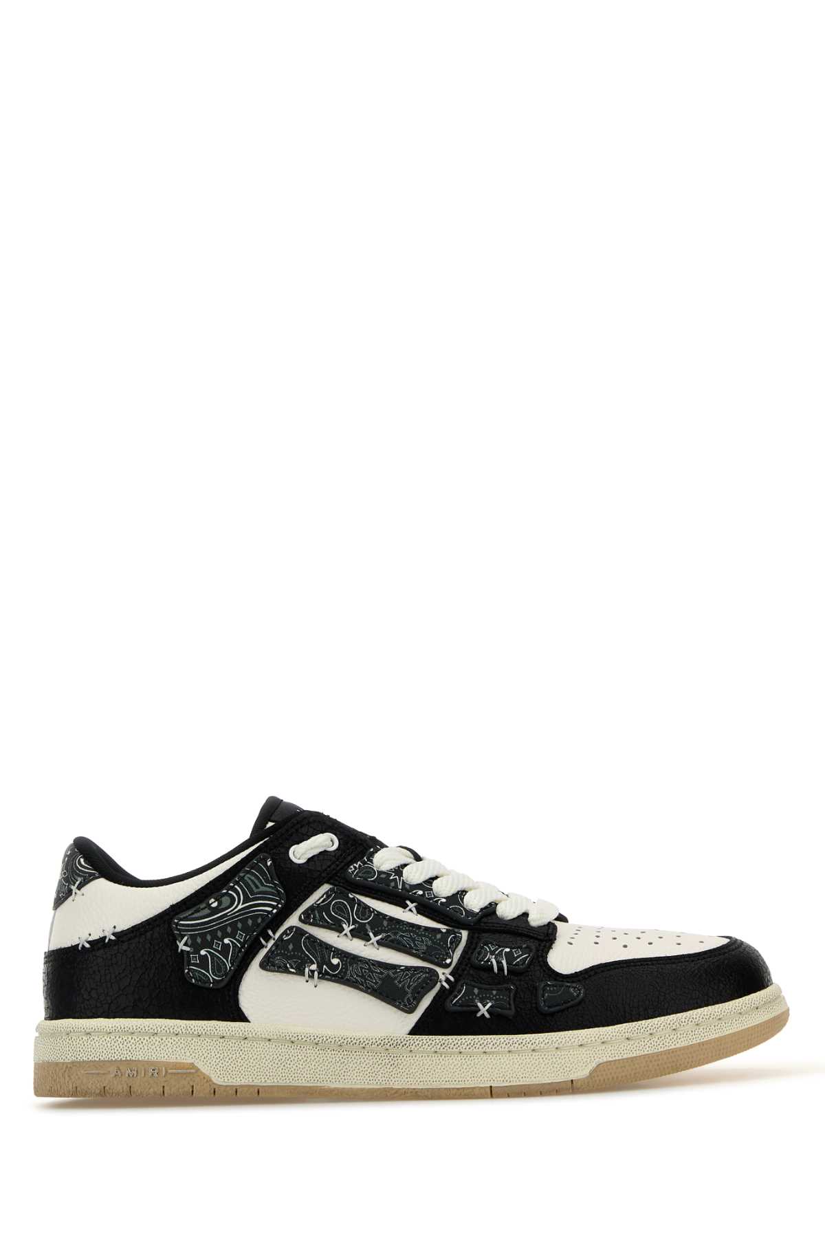 Amiri Skel Top Black Low Top Sneakers With Logo Patch On The Tongue And Logo Lettering On The Heel In Leat In Black