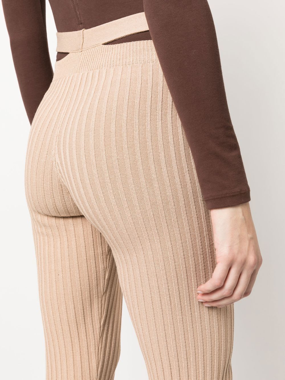 Andreädamo Printed Cut-out Trousers In Neutral