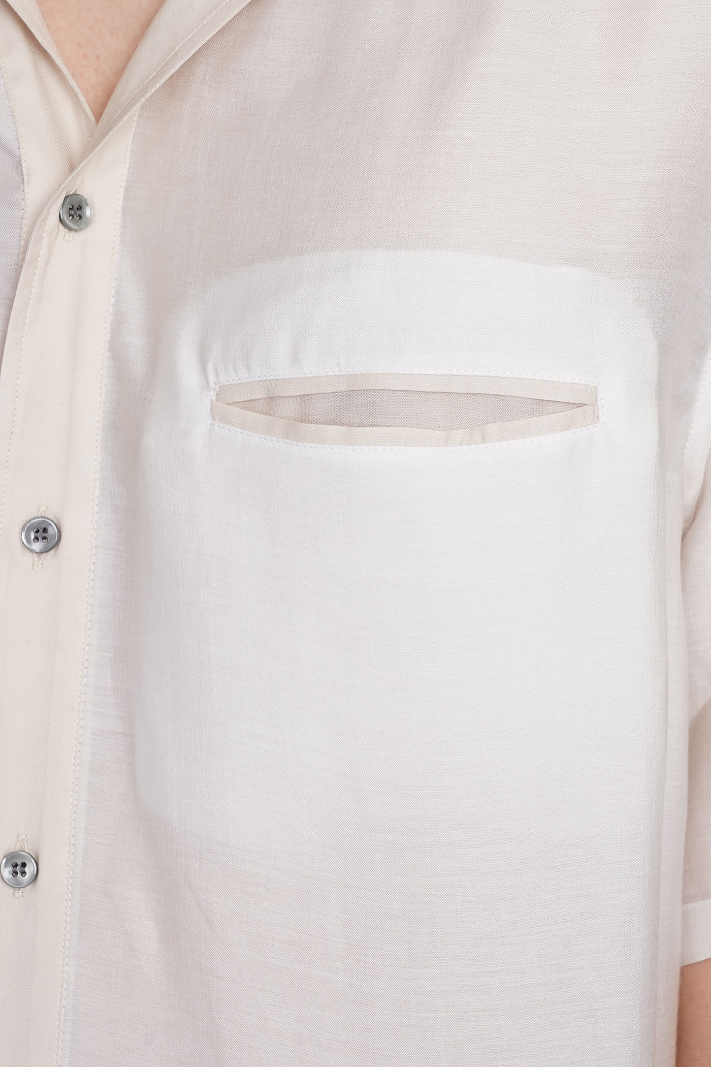 Shop Giorgio Armani Shirt In White Wool And Polyester