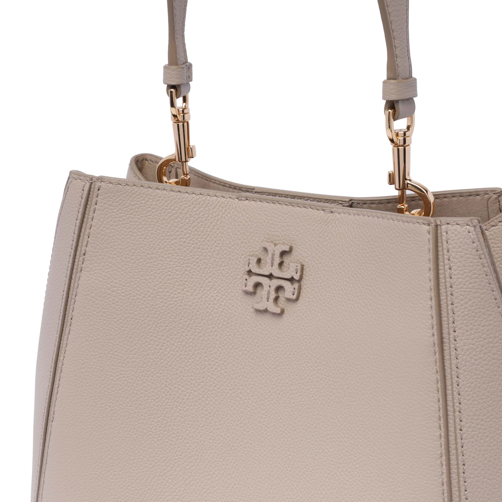 Shop Tory Burch Mccgraw Bucket Bag In Grey