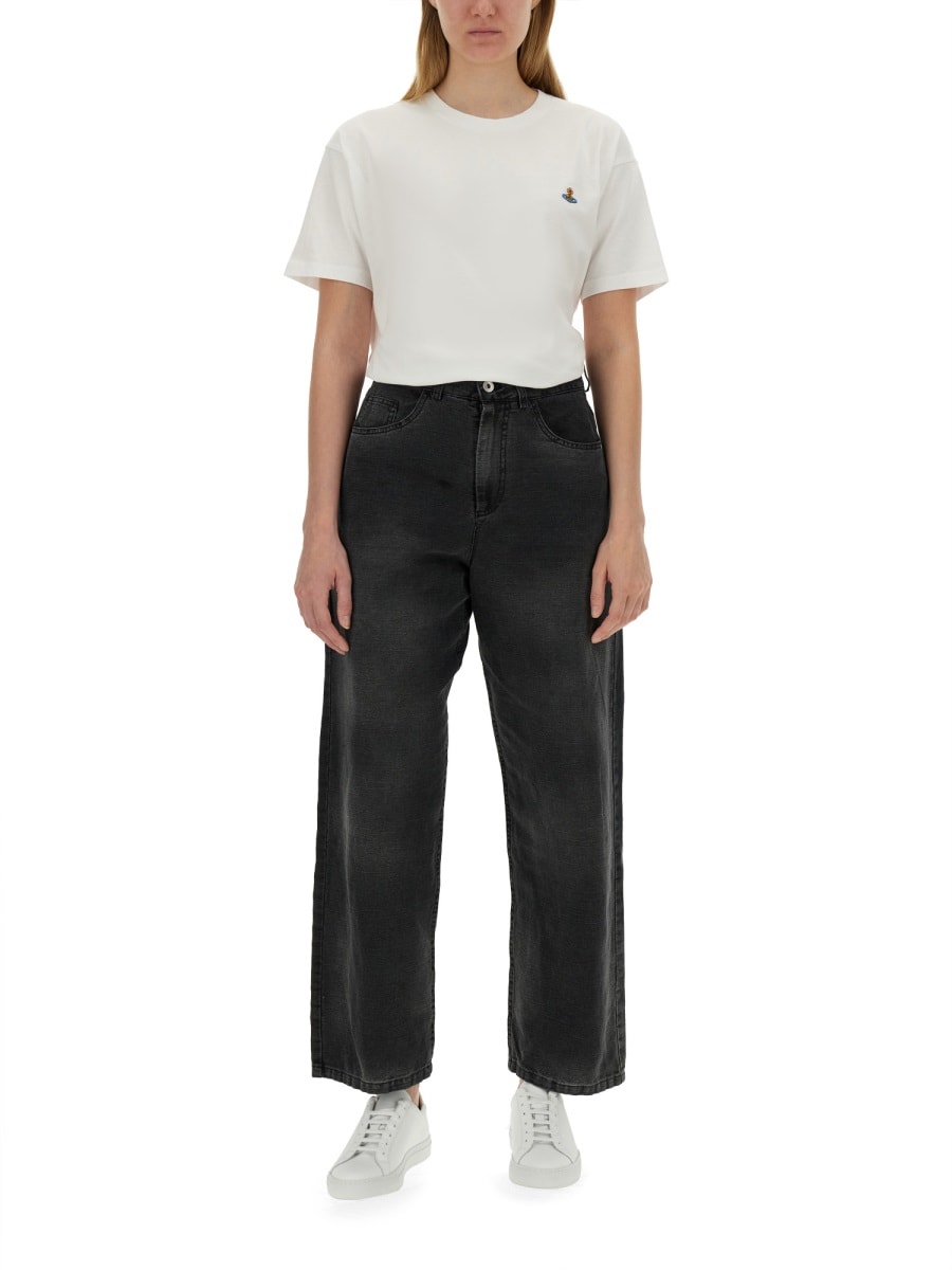 Shop Vivienne Westwood Orb Logo T-shirt In White