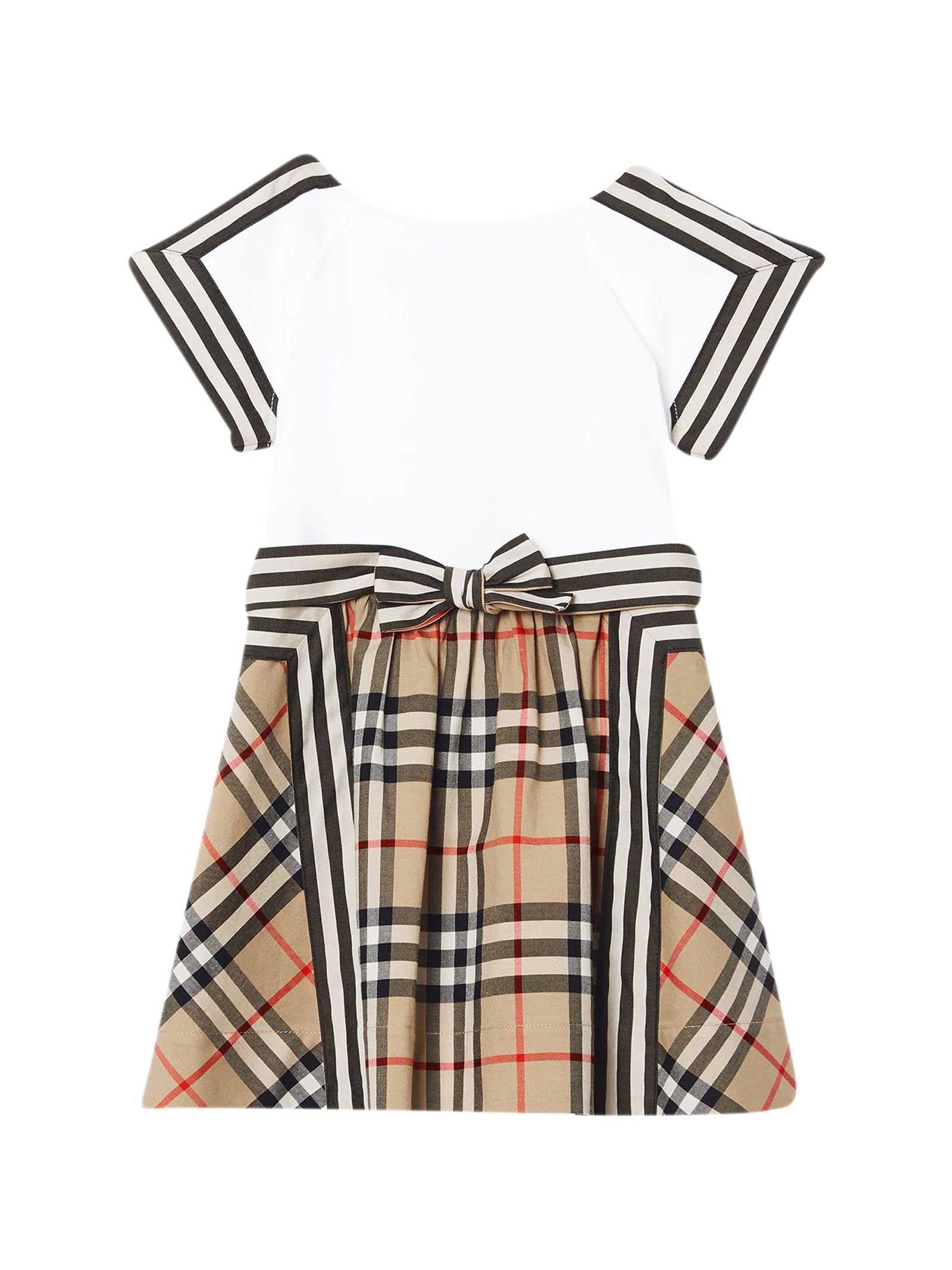 Click to view more detailed imagery on our partner's website Burberry Babies' White Dress In Beige