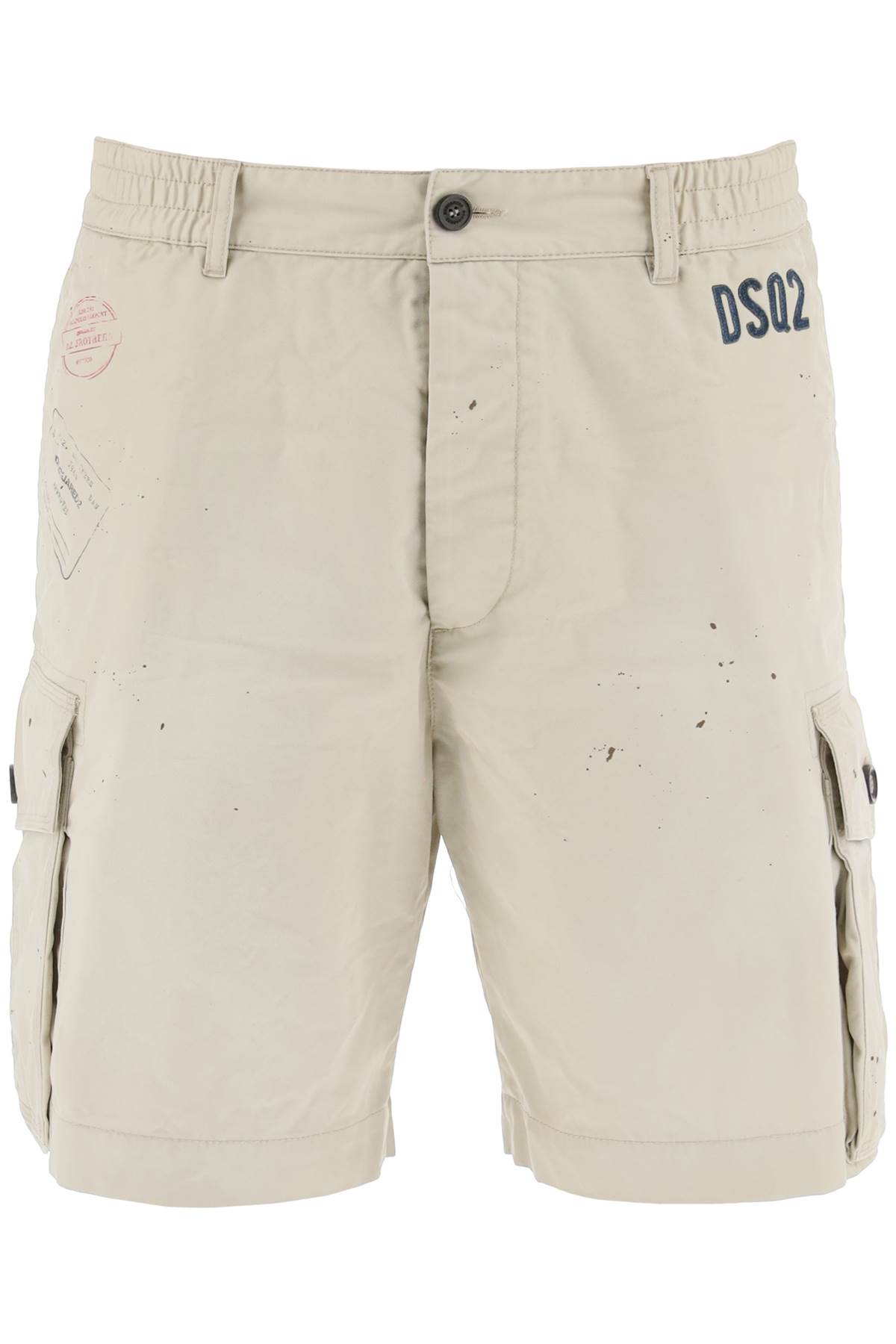 Shop Dsquared2 D2 Stamps 64 Cargo Shorts In Beige