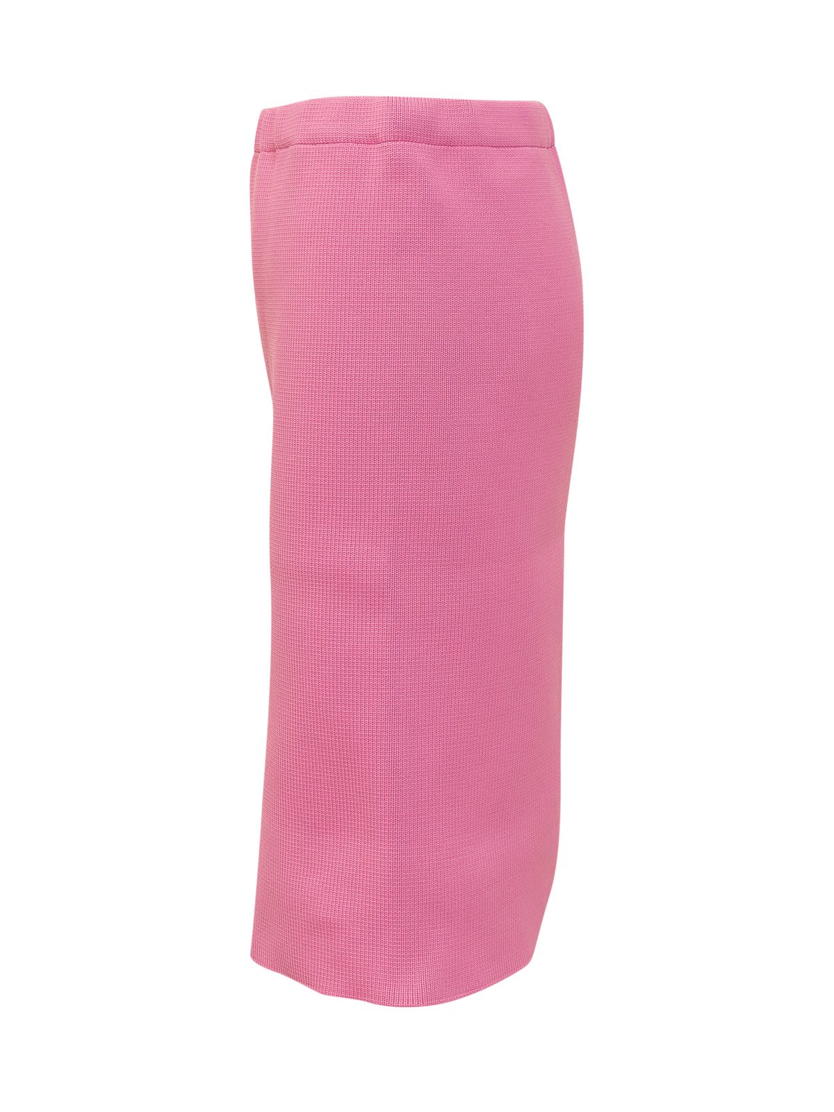 Shop Philosophy Di Lorenzo Serafini Elasticated Waistband Ribbed Midi Skirt In Fucsia