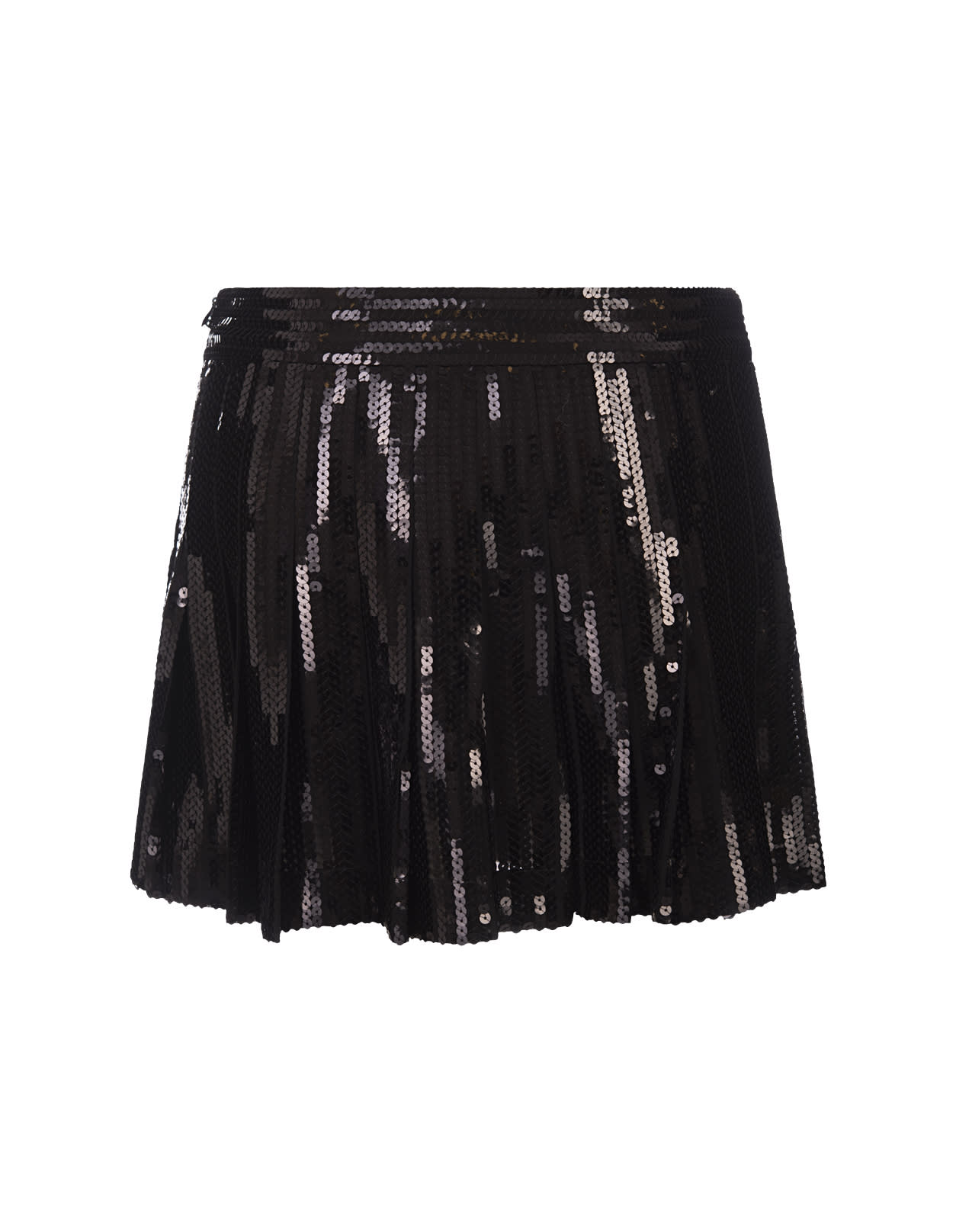 Shop P.a.r.o.s.h Black Godot Sequined Mini Skirt