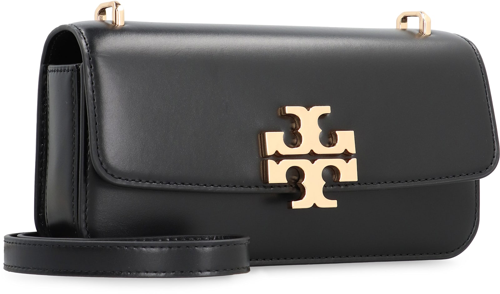 Shop Tory Burch Eleanor Leather Crossbody Bag In Black