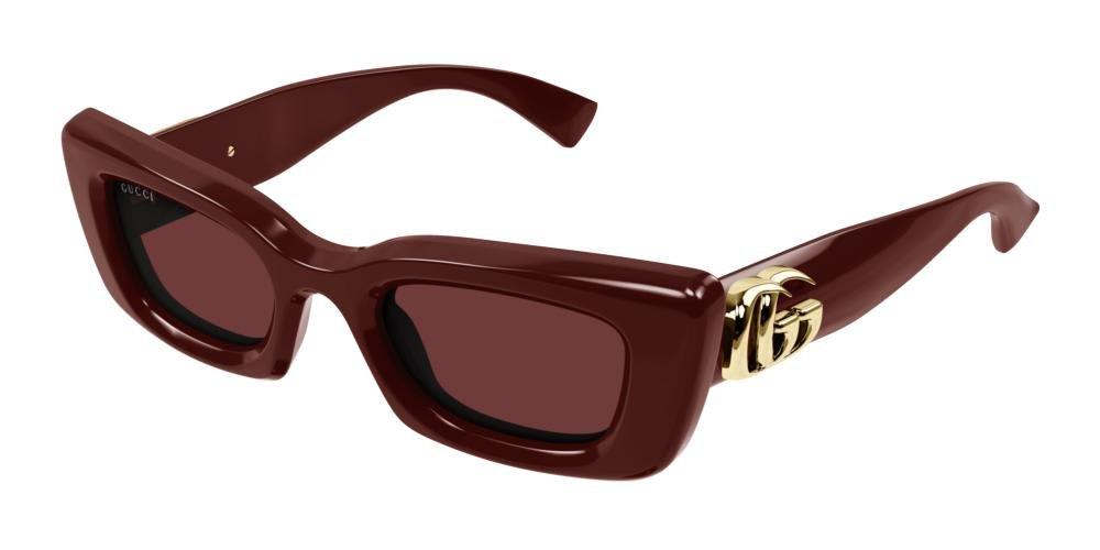 Gucci Rectangle-frame Sunglasses In Brown
