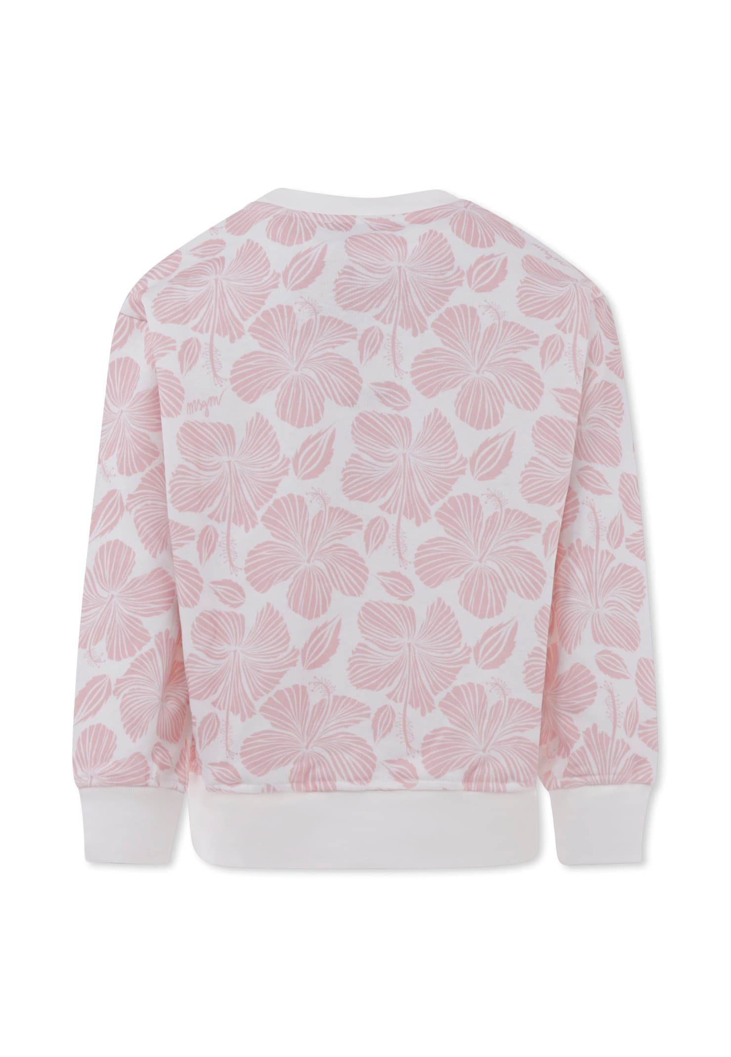 Msgm Floral-print Sweatshirt In Pink