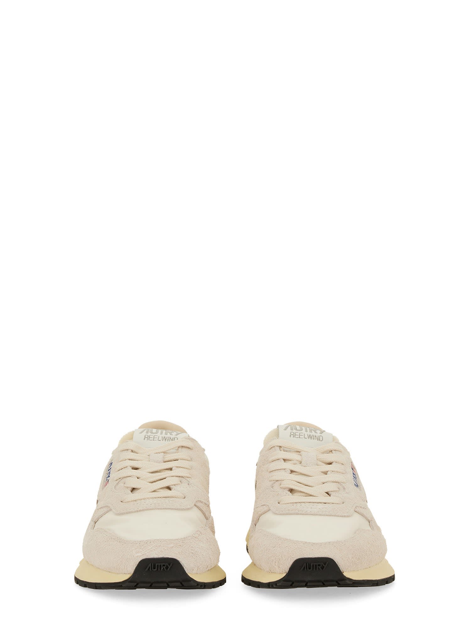 Autry Reelwind Suede And Technical Textile Trainer In White