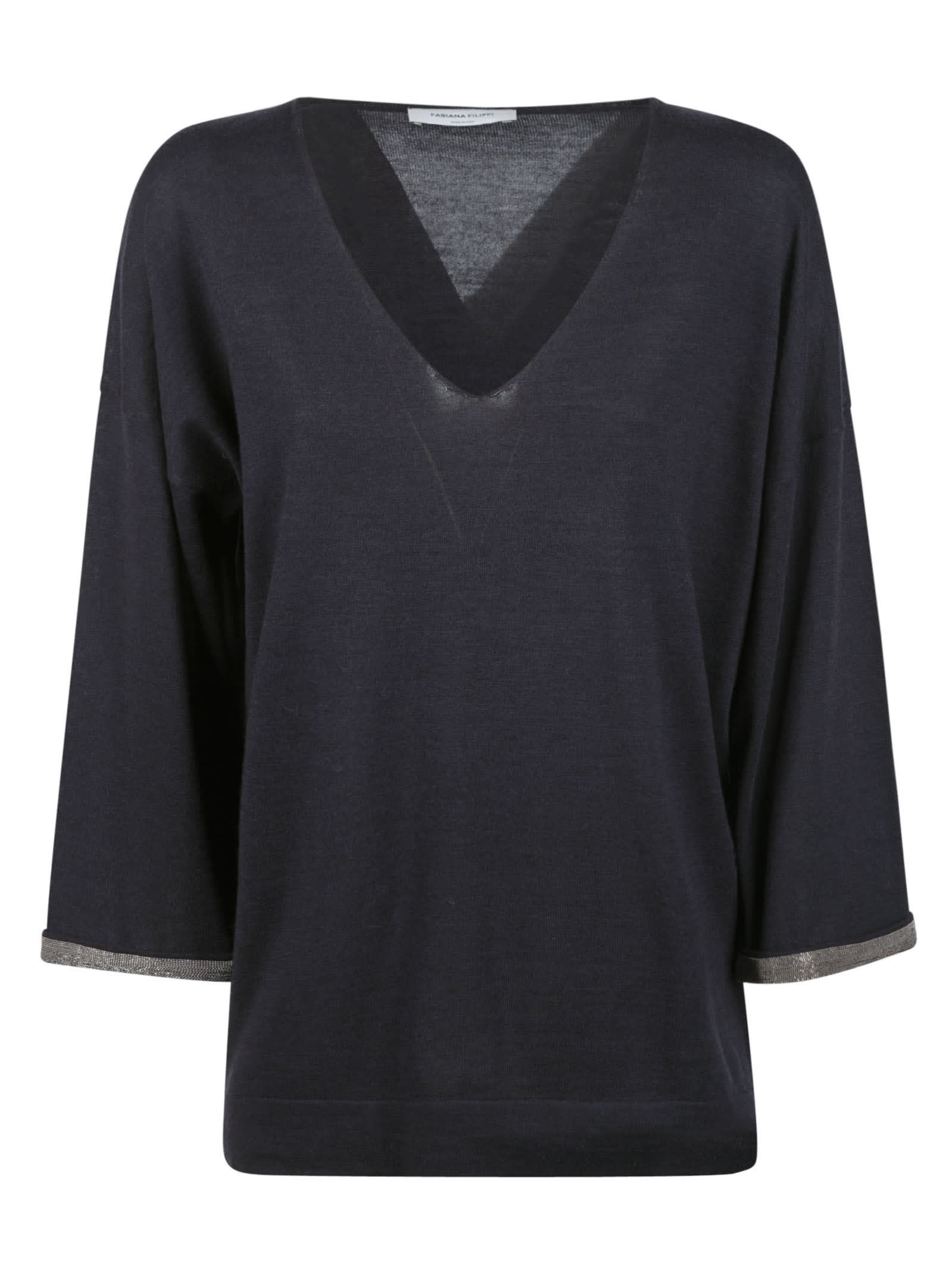 Fabiana Filippi Quarter-length Sleeved V-neck Sweater