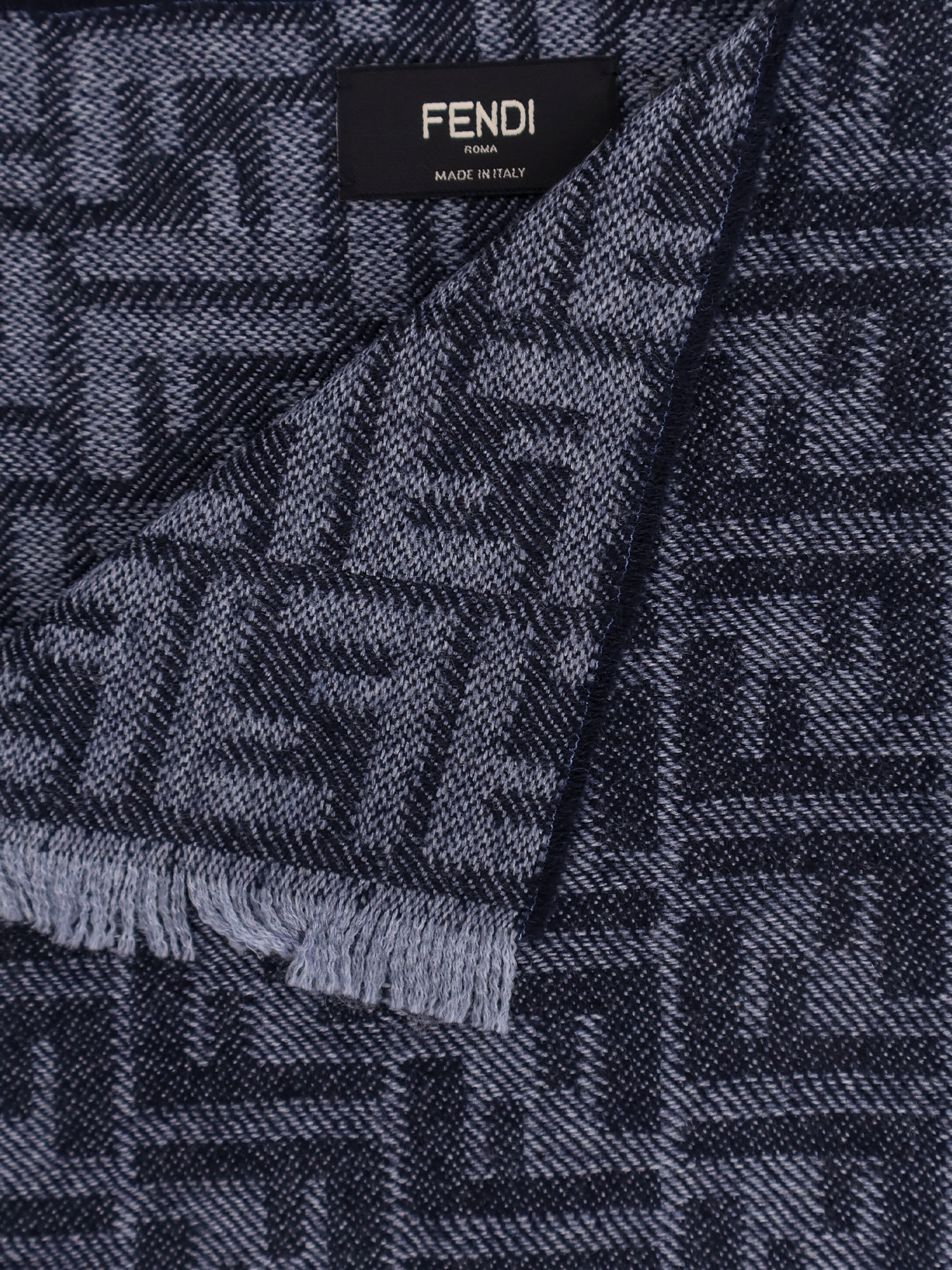 Shop Fendi Scarf In Denim Blu