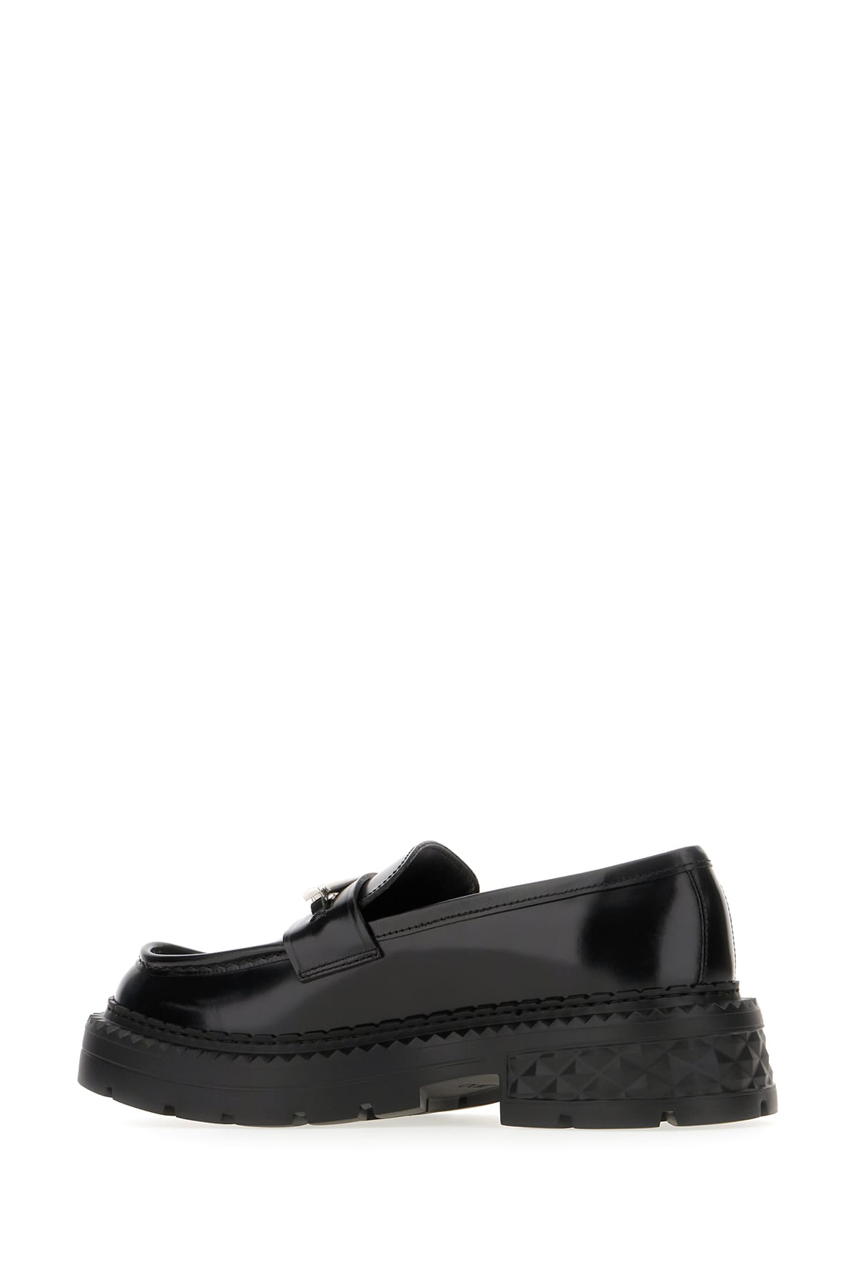 Shop Jimmy Choo Black Leather Loafers