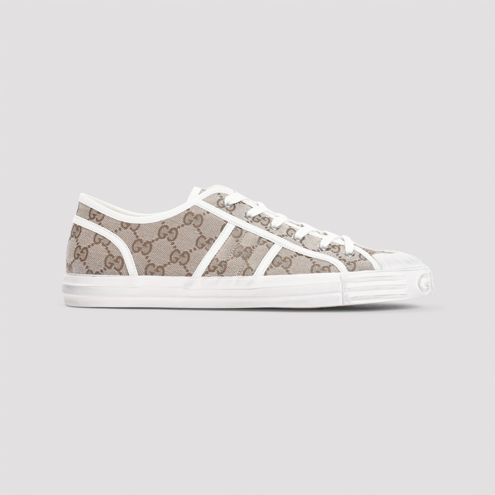 Shop Gucci Julio Gg Sneakers In Beige Ebony