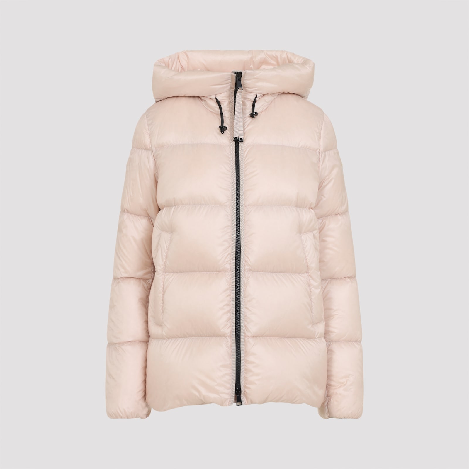 Moncler Puffer Jacket Featuring Adjustable Hood In Pink