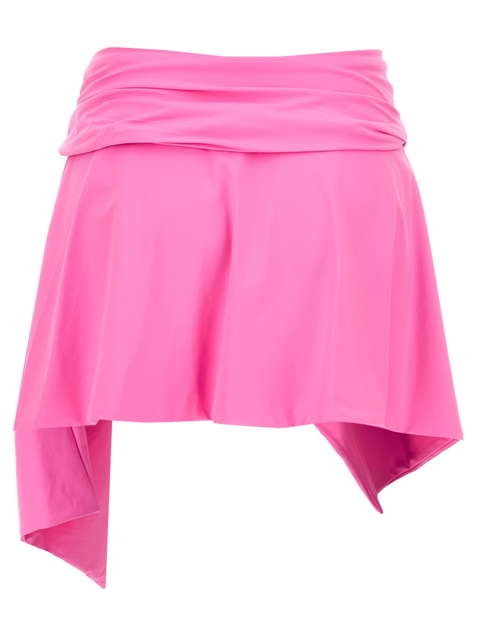 Shop Attico Flounced Miniskirt In Pink