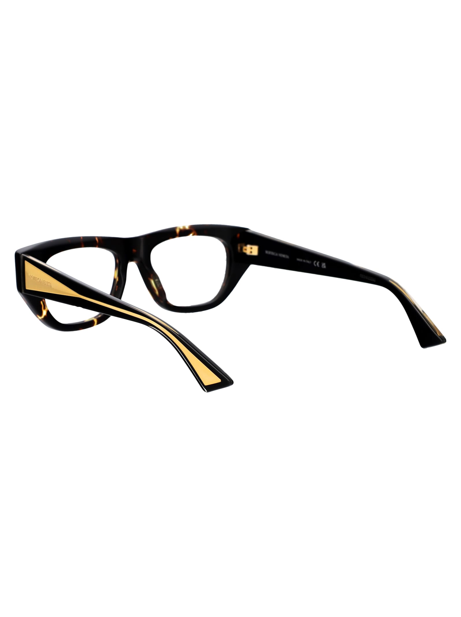 Shop Bottega Veneta Bv1279o Glasses In 002 Havana Crystal Transparent