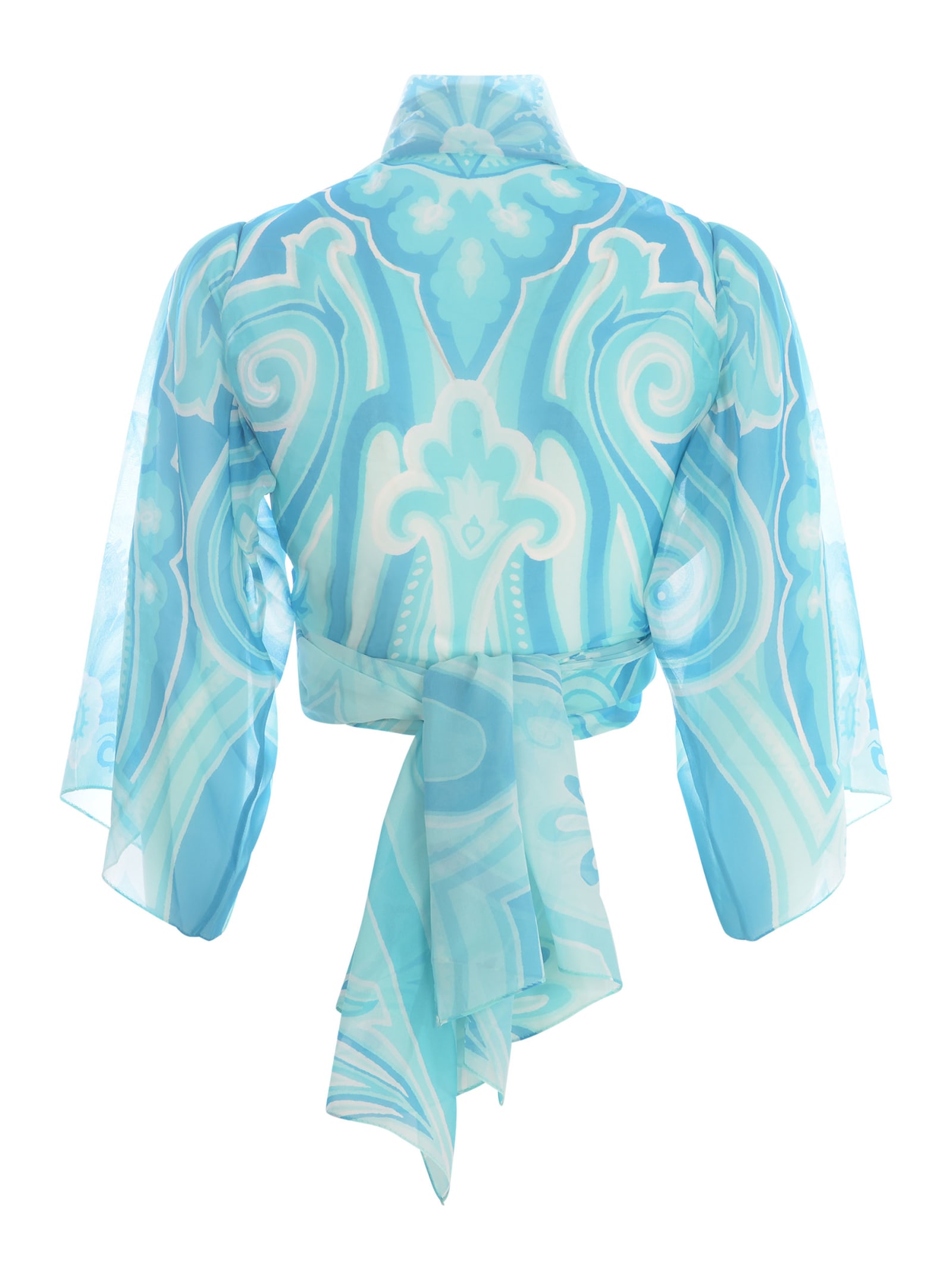 Shop Etro Shawl In Silk In Azzurro