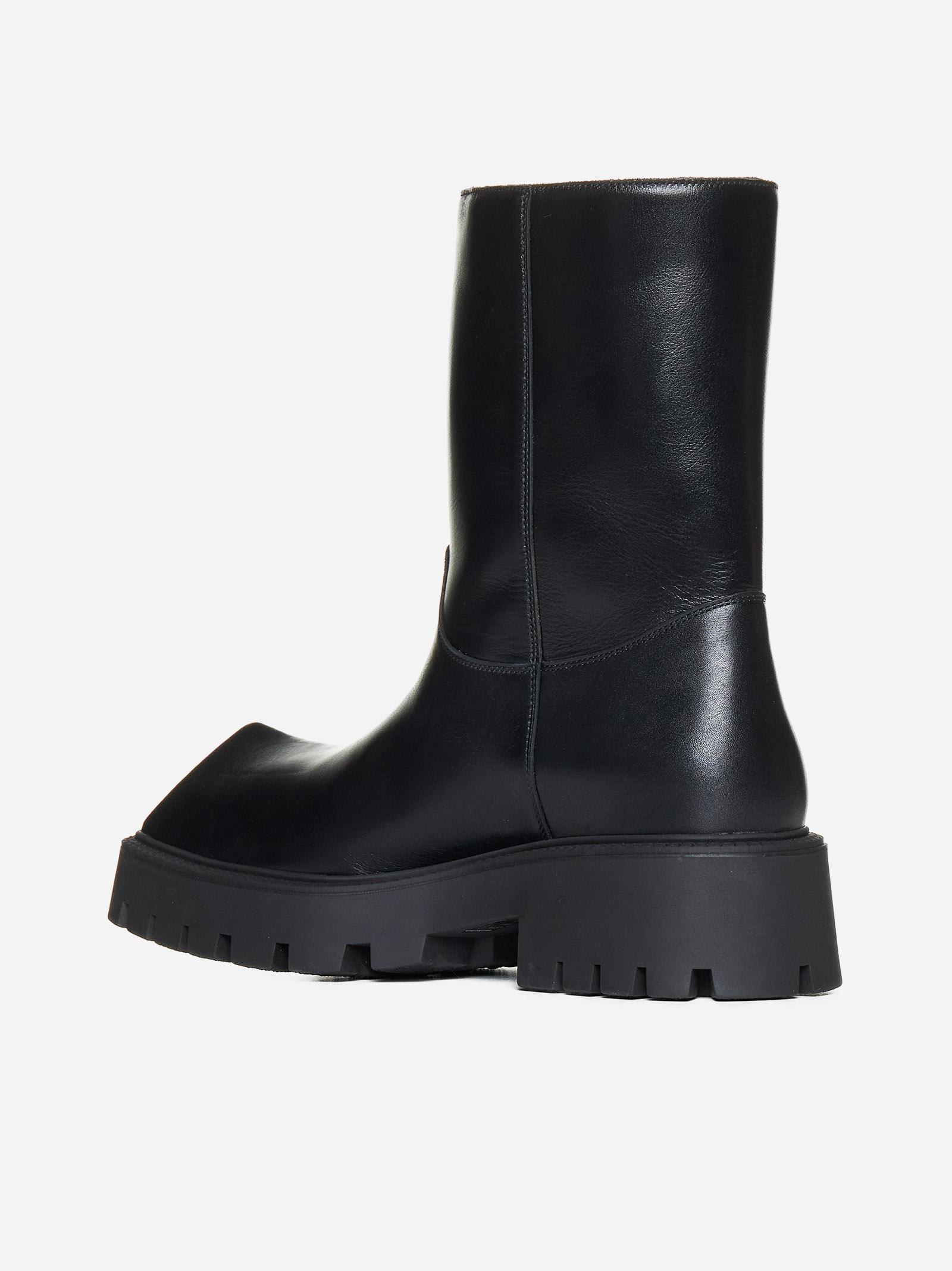 Shop Balenciaga Rhino Leather Ankle Boots In Black