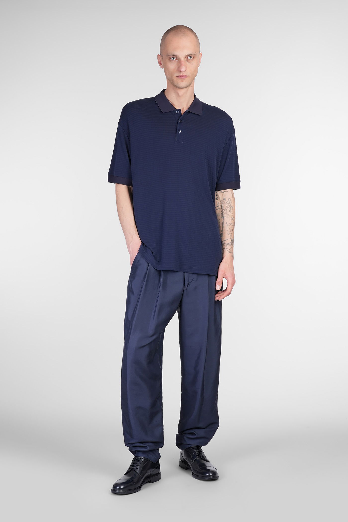 Giorgio Armani Polo In Blue Viscose