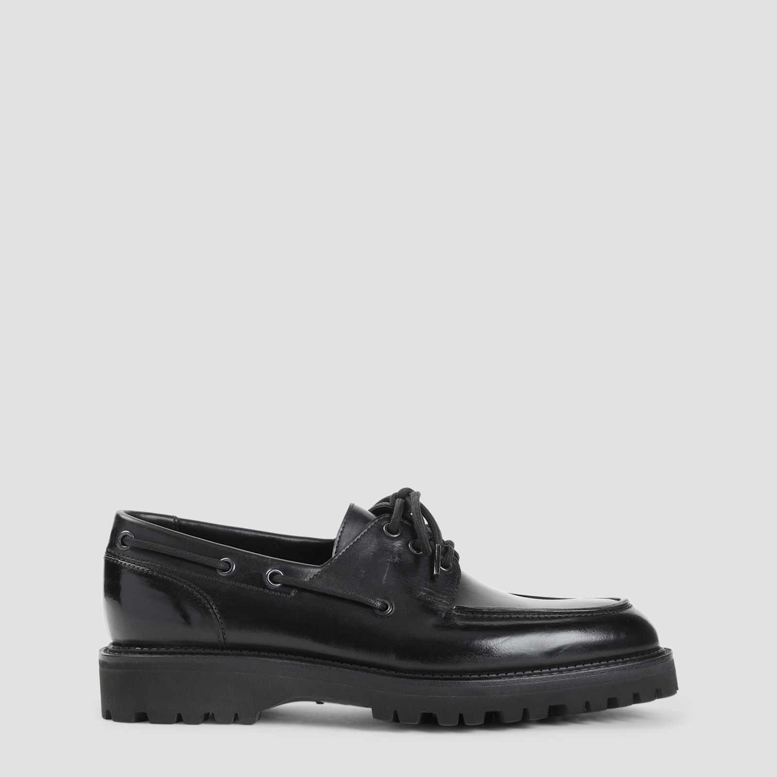 John Lobb High-gloss Black Calf Leather Lace-up Derbies In Black