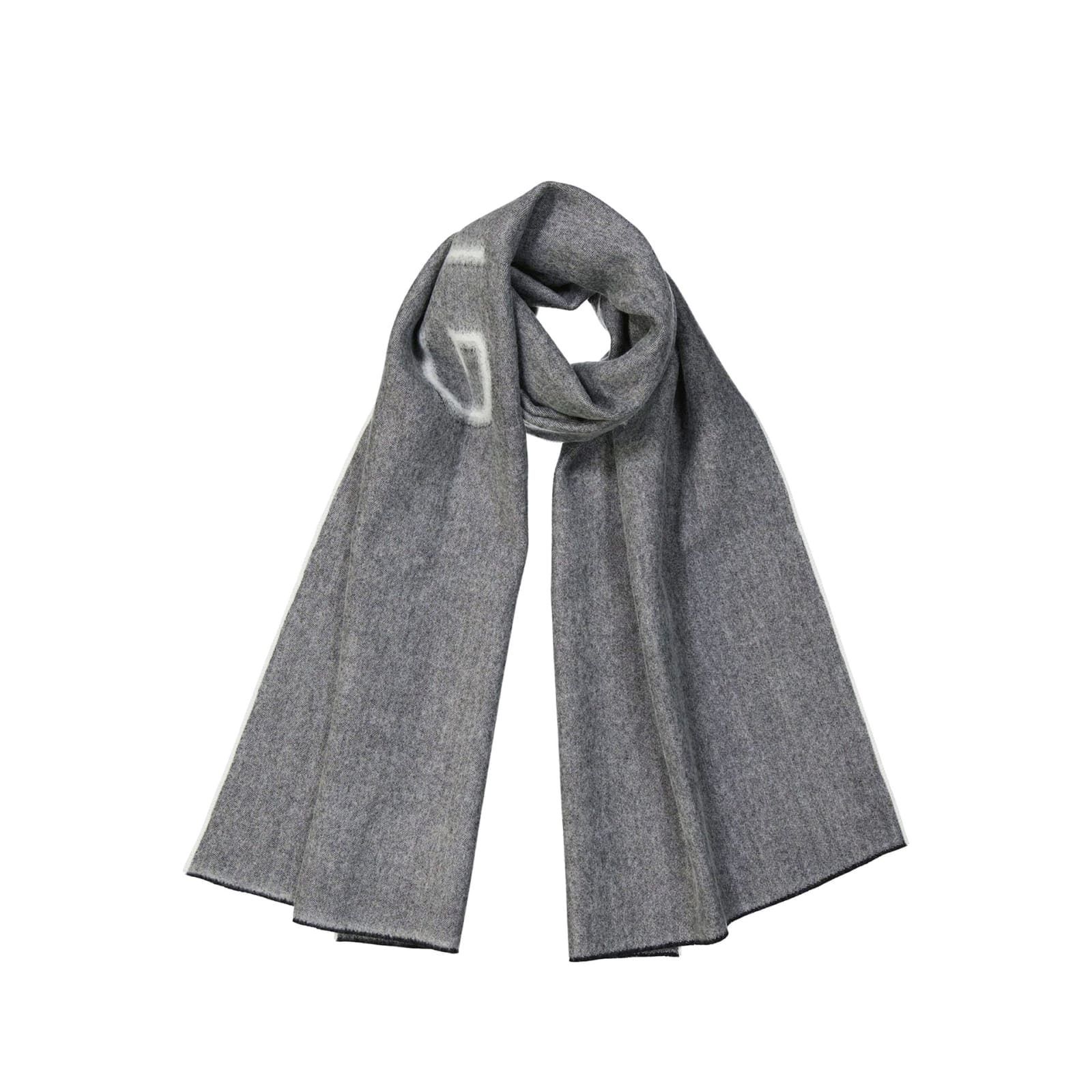 Shop Givenchy Wool Logo Scarf In Gray