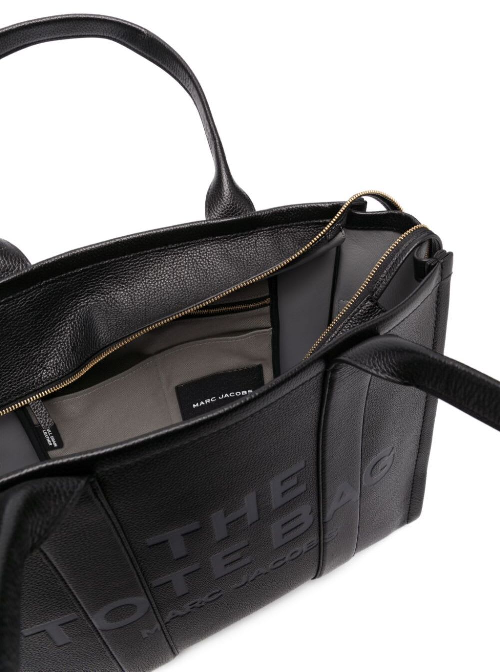 Shop Marc Jacobs The Large Tote Leather In Black