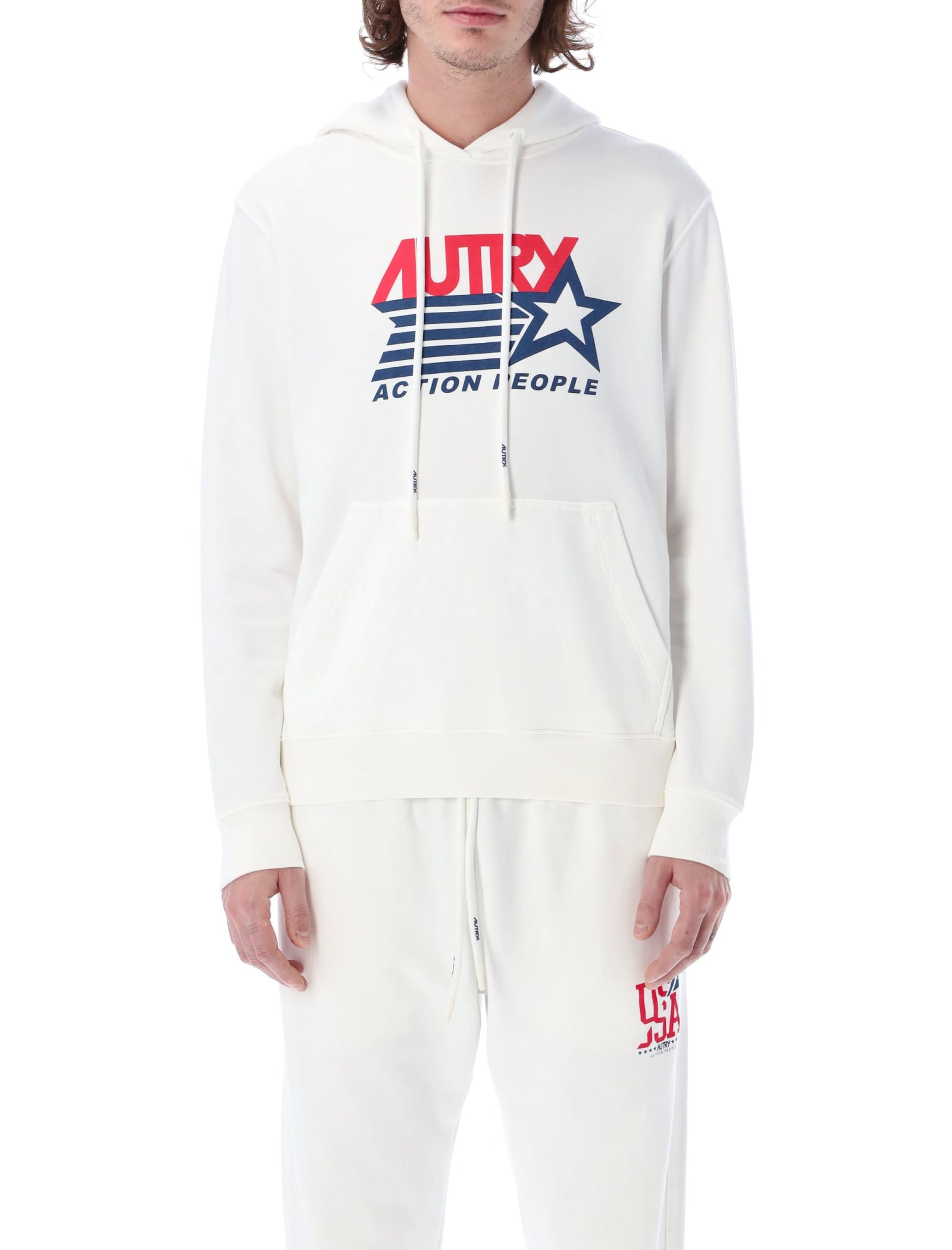 Shop Autry Iconic Action Hoodie In Action White