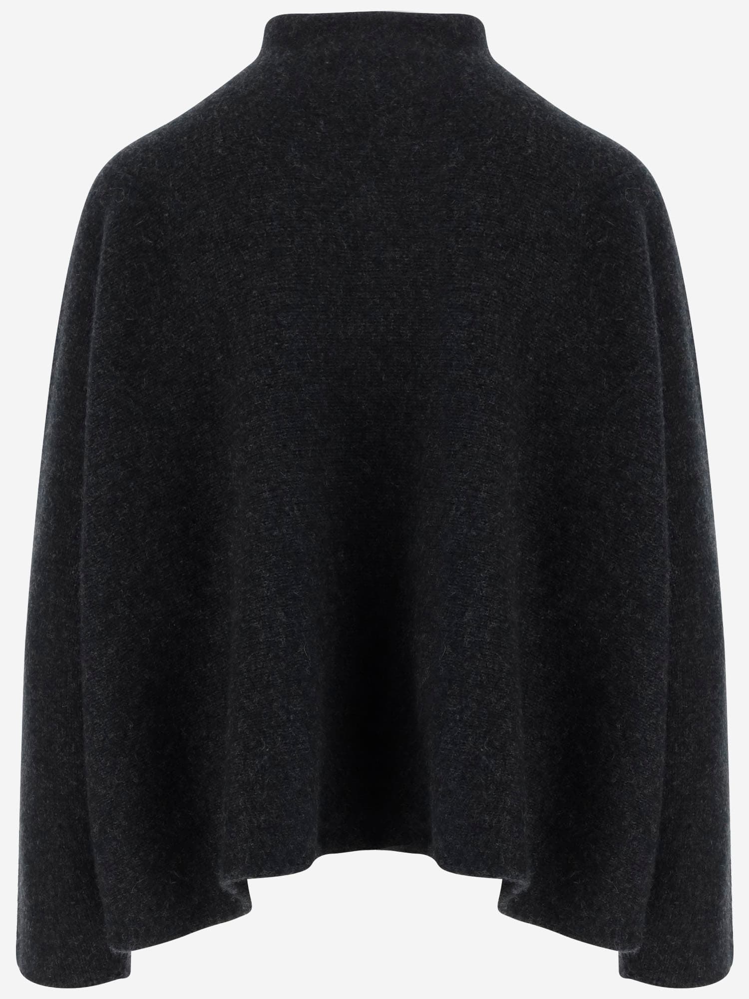 Giorgio Armani High Neck Cashmere Sweater With Dropped Shoulders In Black