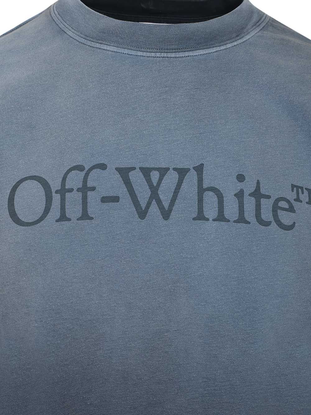 Off-white Vintage Round Neck Short Sleeve T-shirt In Blue