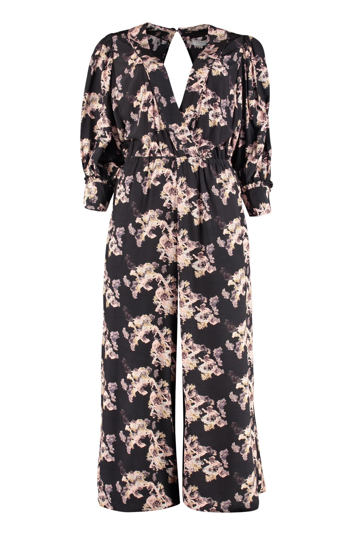 Iro Mexi Floral Print Wide-leg Jumpsuit In Black
