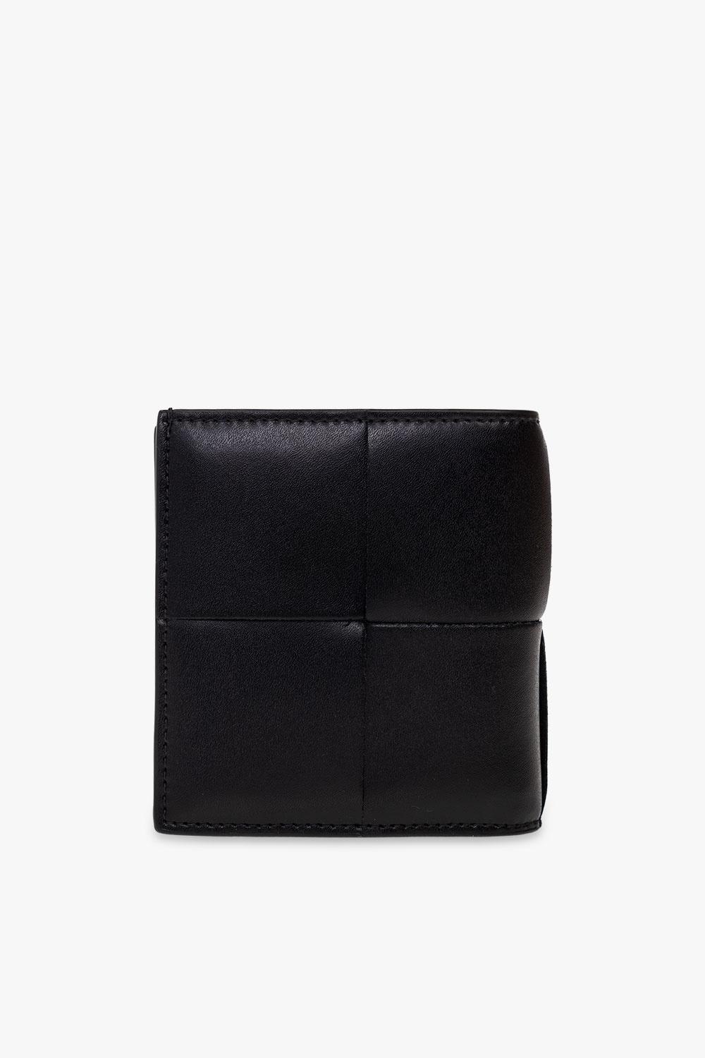 Shop Bottega Veneta Leather Folding Wallet In Black