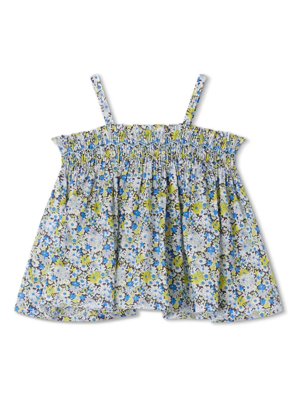 Bonpoint Kids' Blouse Smockee Abricot In Blue