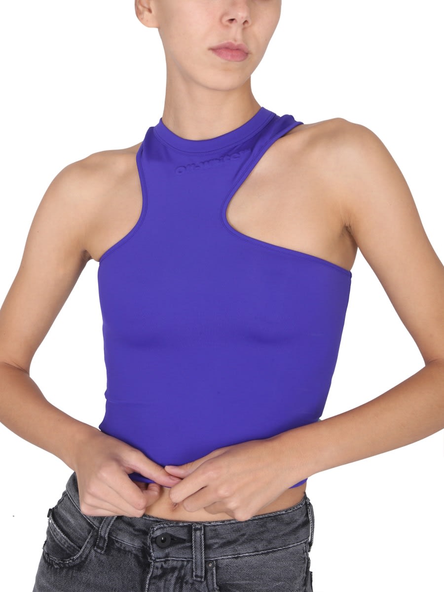 Shop Off-white Top With Embossed Logo In Purple