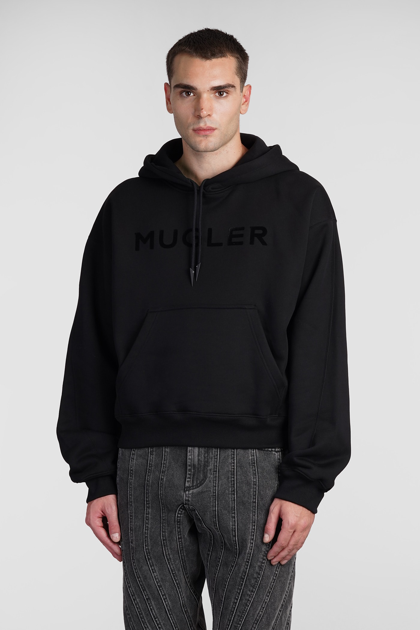 Shop Mugler Sweatshirt In Black Cotton