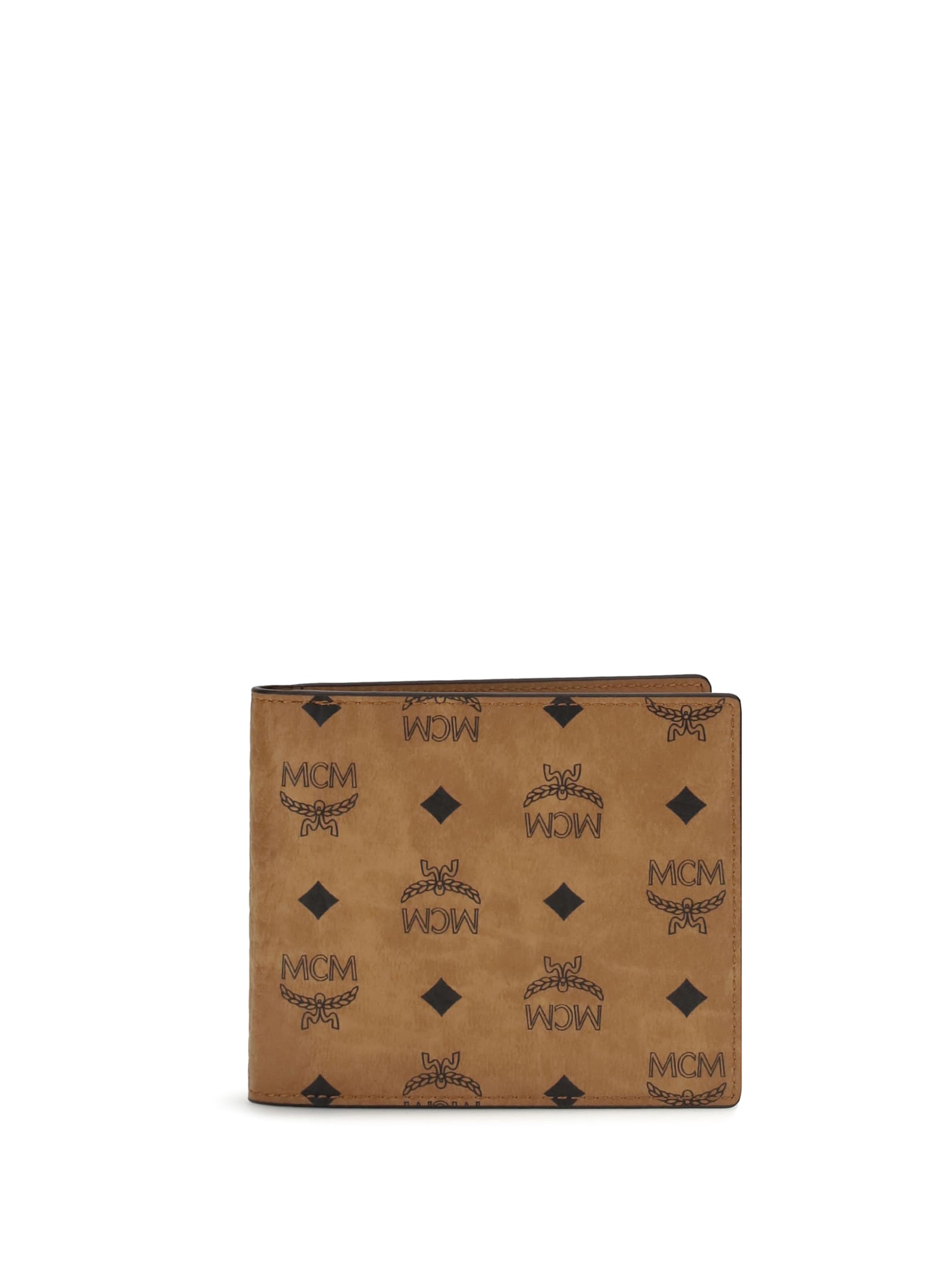 Mcm Monogrammed Bifold Wallet In Brown