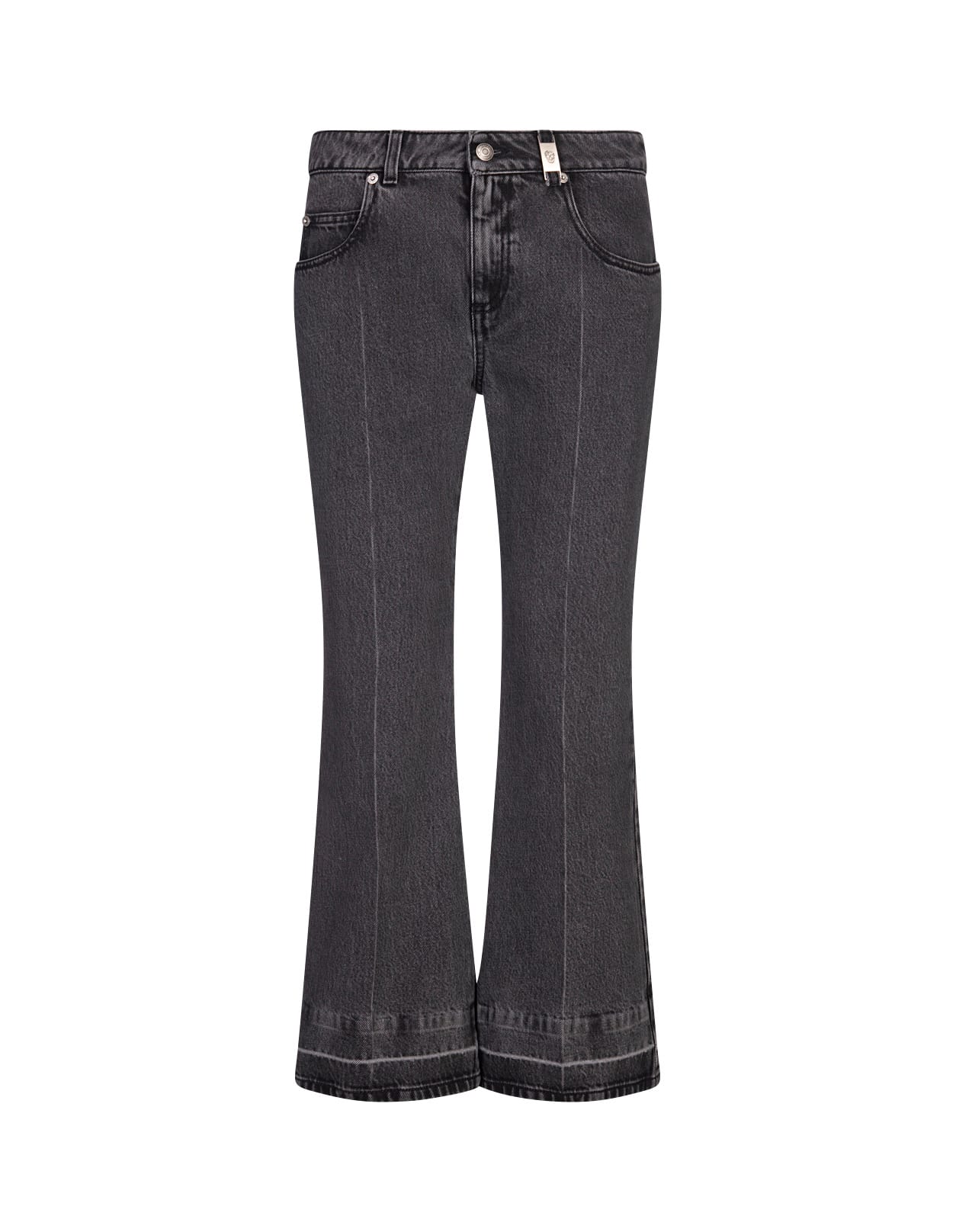 Shop Alexander Mcqueen Mini Flare Jeans In Denim Grey