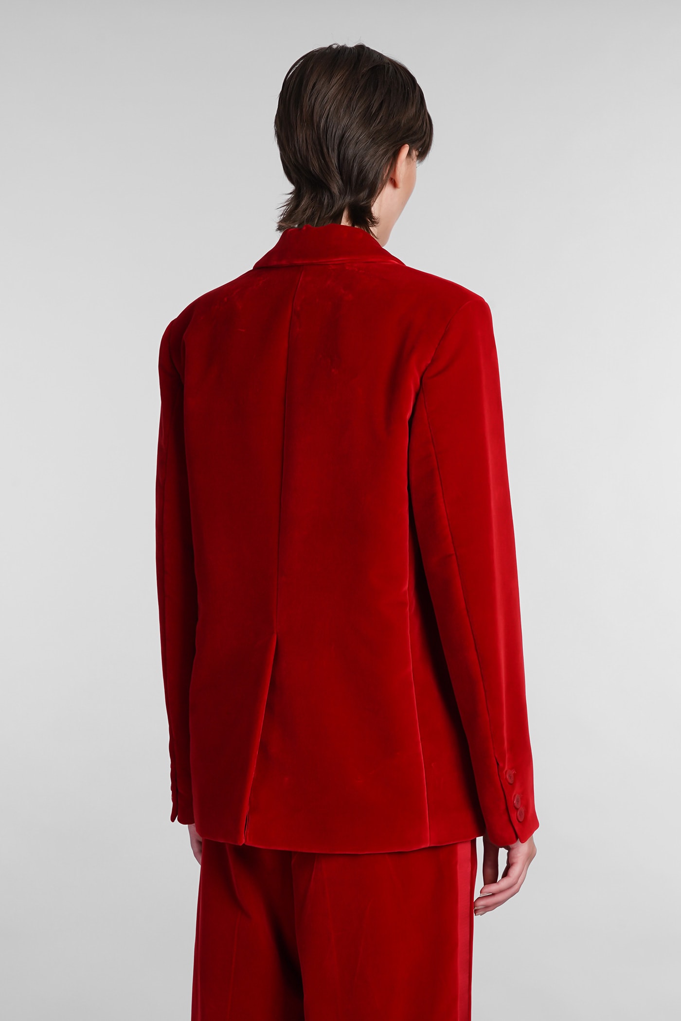 Jw Anderson Velvet Blazer In Red
