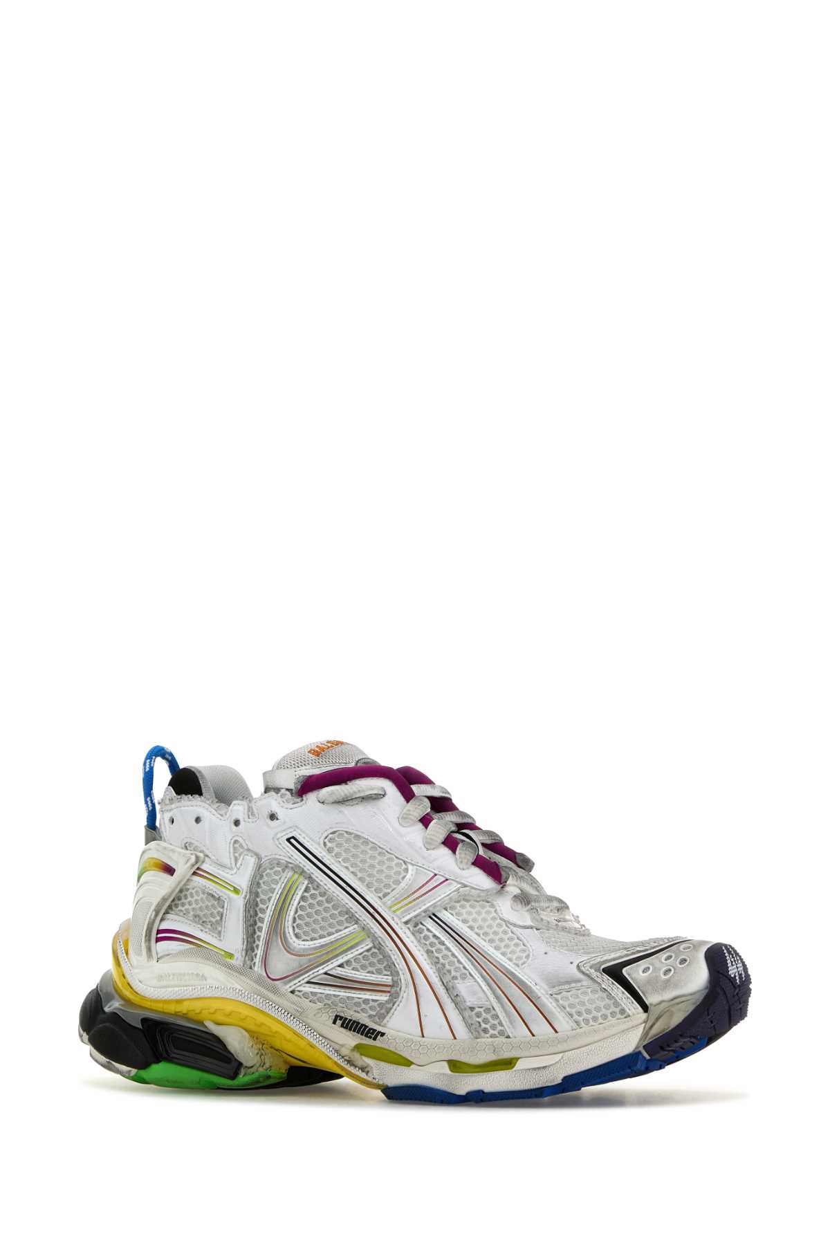Balenciaga Men White Gradient Runner Sneakers In Whitemulticolor