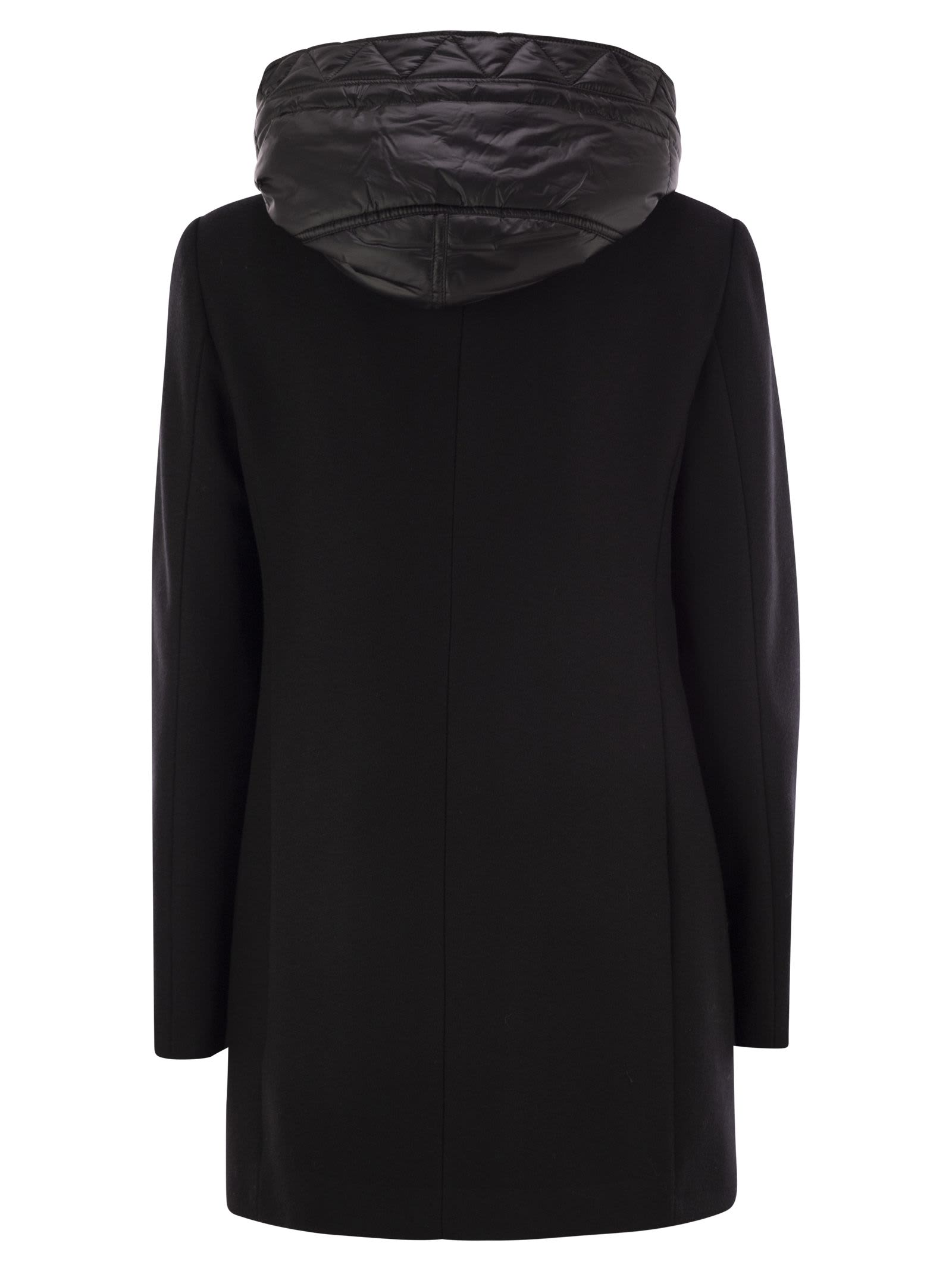 Shop Fay Quilted Hood Toggle Coat In Nero