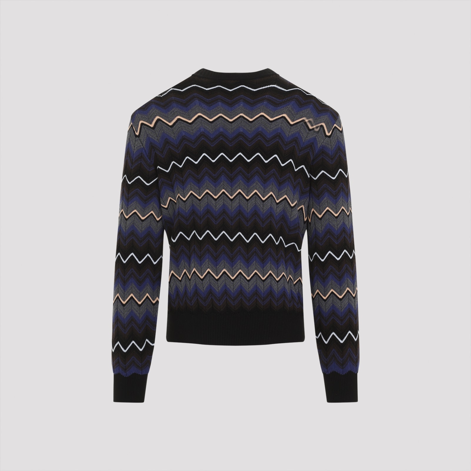 Shop Missoni Crewneck Pullover In Multic Dark Grey Ton