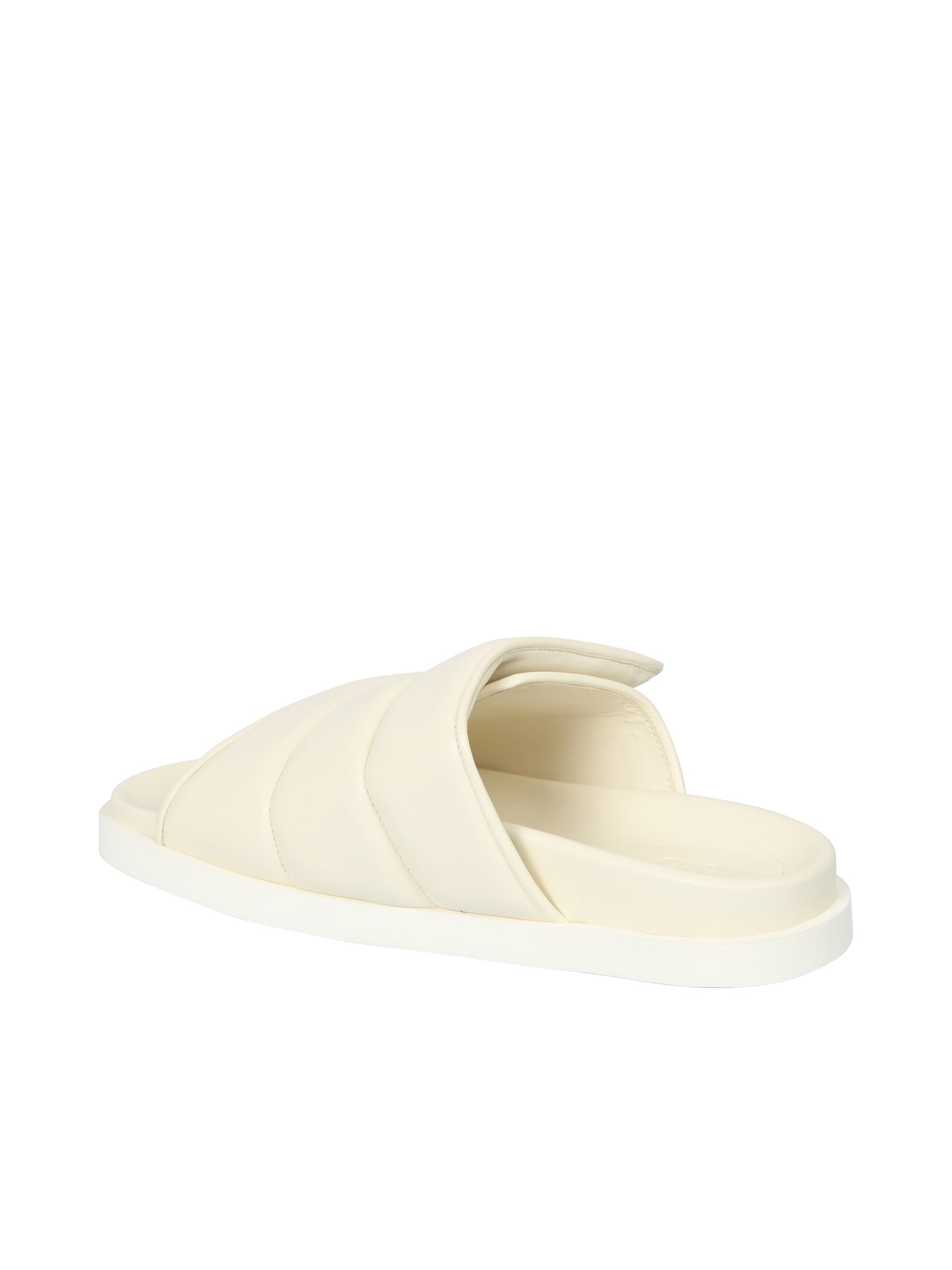 Shop Gia Borghini Slipper Puffy Sandals In White