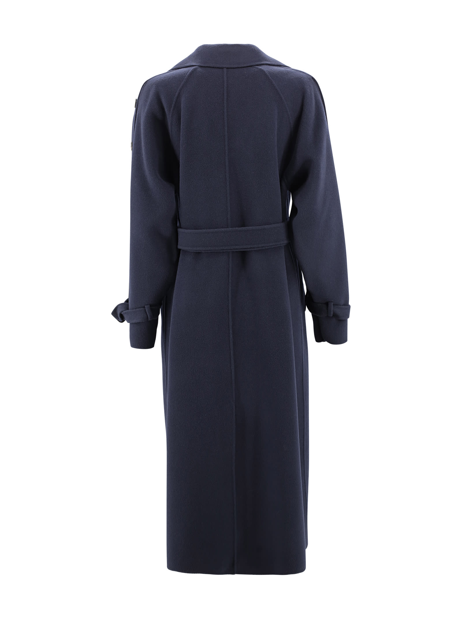 Shop Weekend Max Mara Cappotto Trench In Lana In Blue