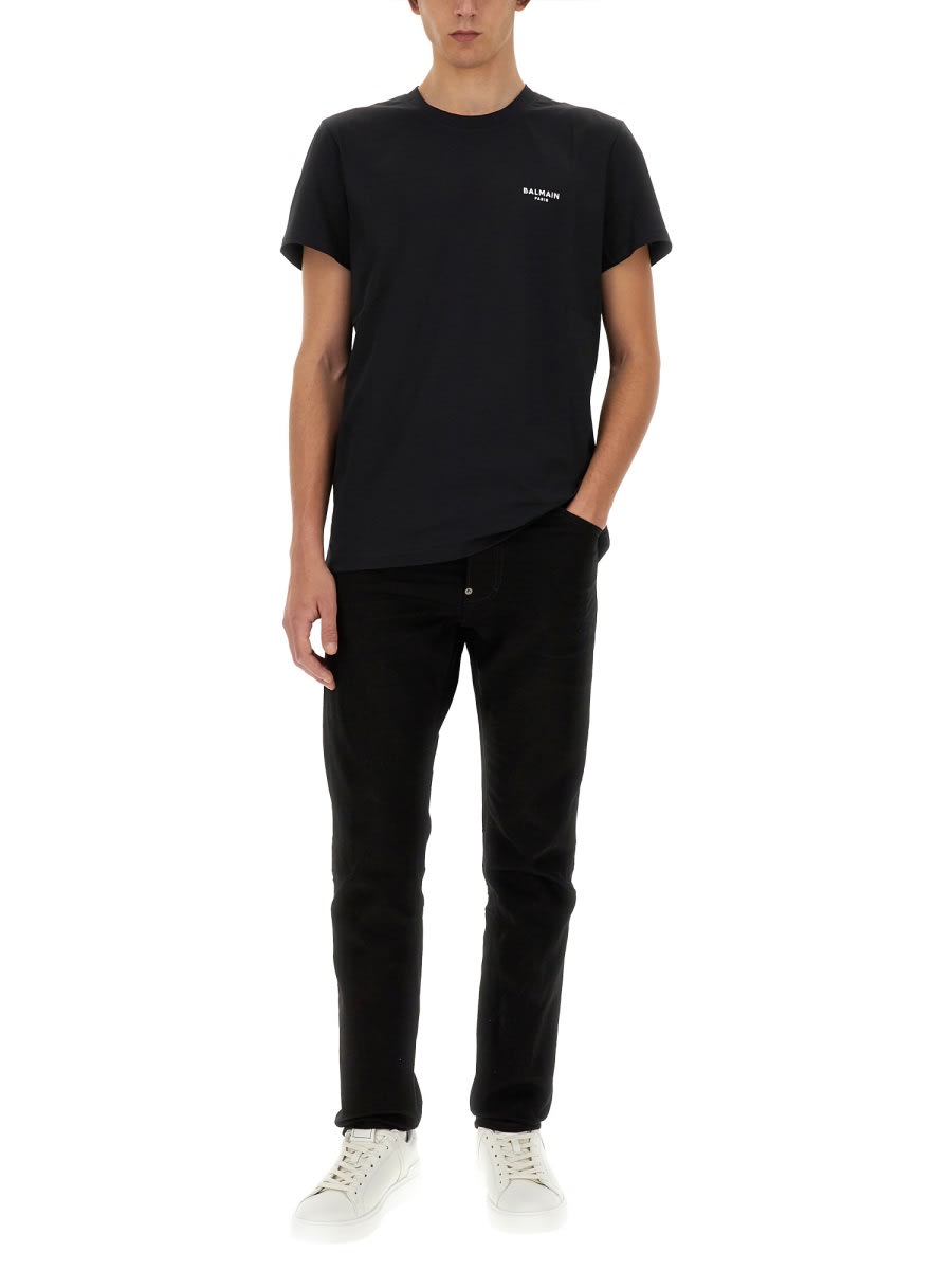 Shop Balmain T-shirt With Logo In Black